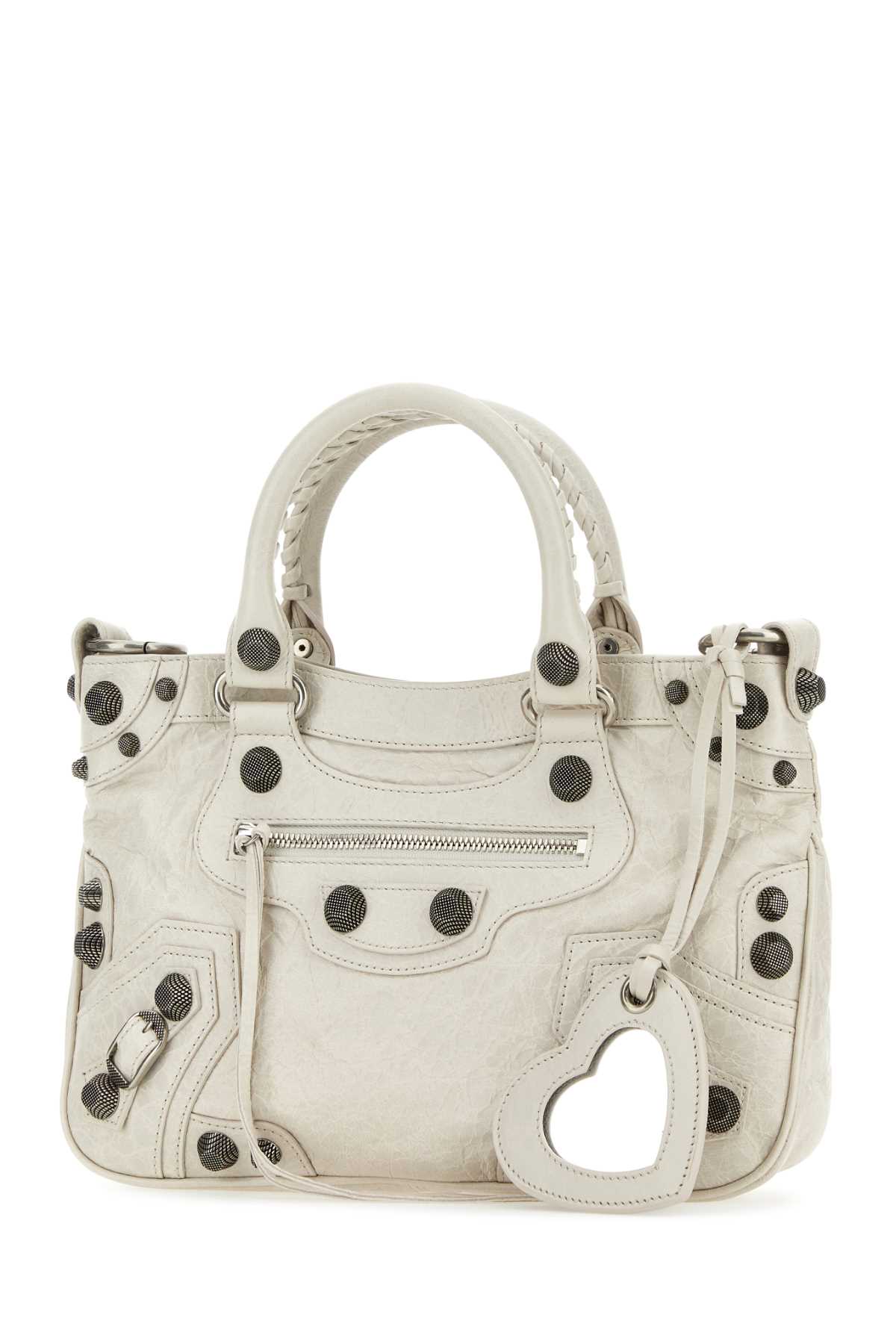 Shop Balenciaga Chalk Nappa Leather Neo Cagole Tote M Handbag In 9914