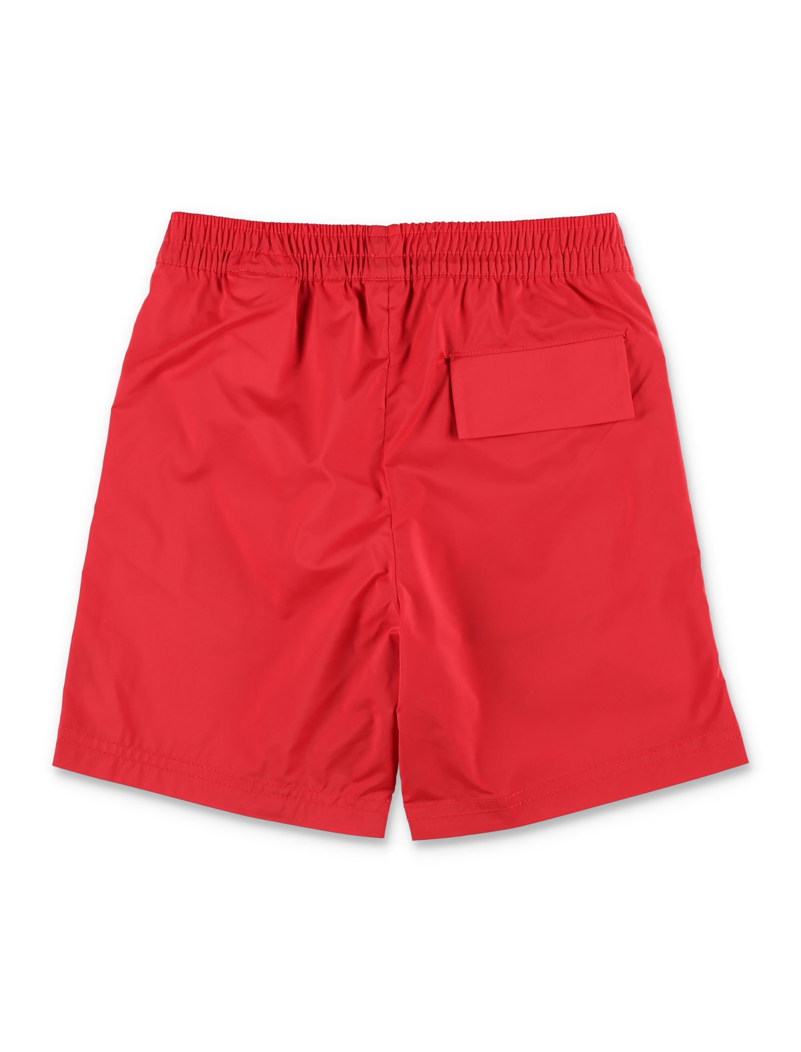 Shop Palm Angels Overlogo Long Beachwear Short In Red