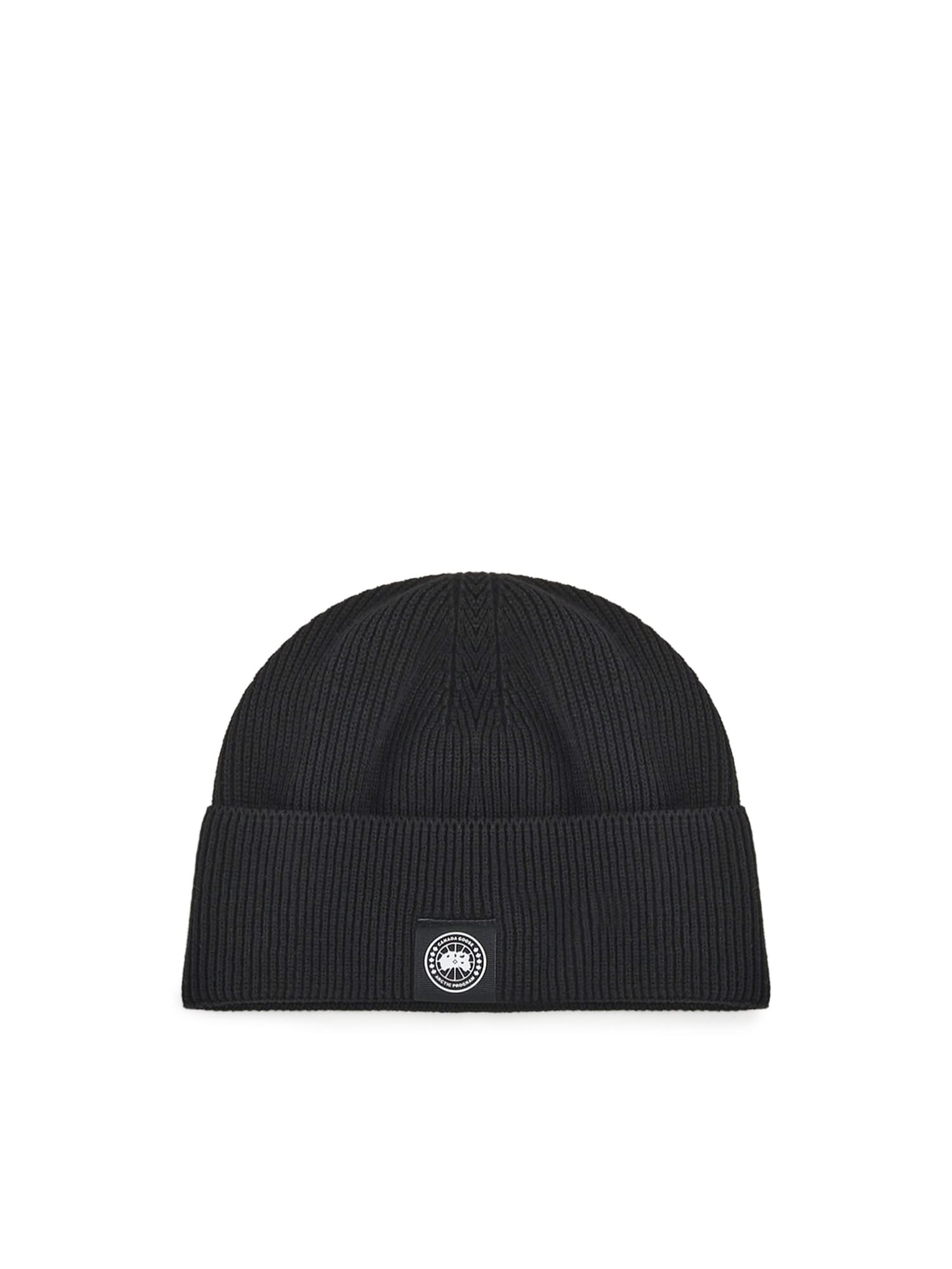 Canada Goose Cotton Beanie Hat In Black