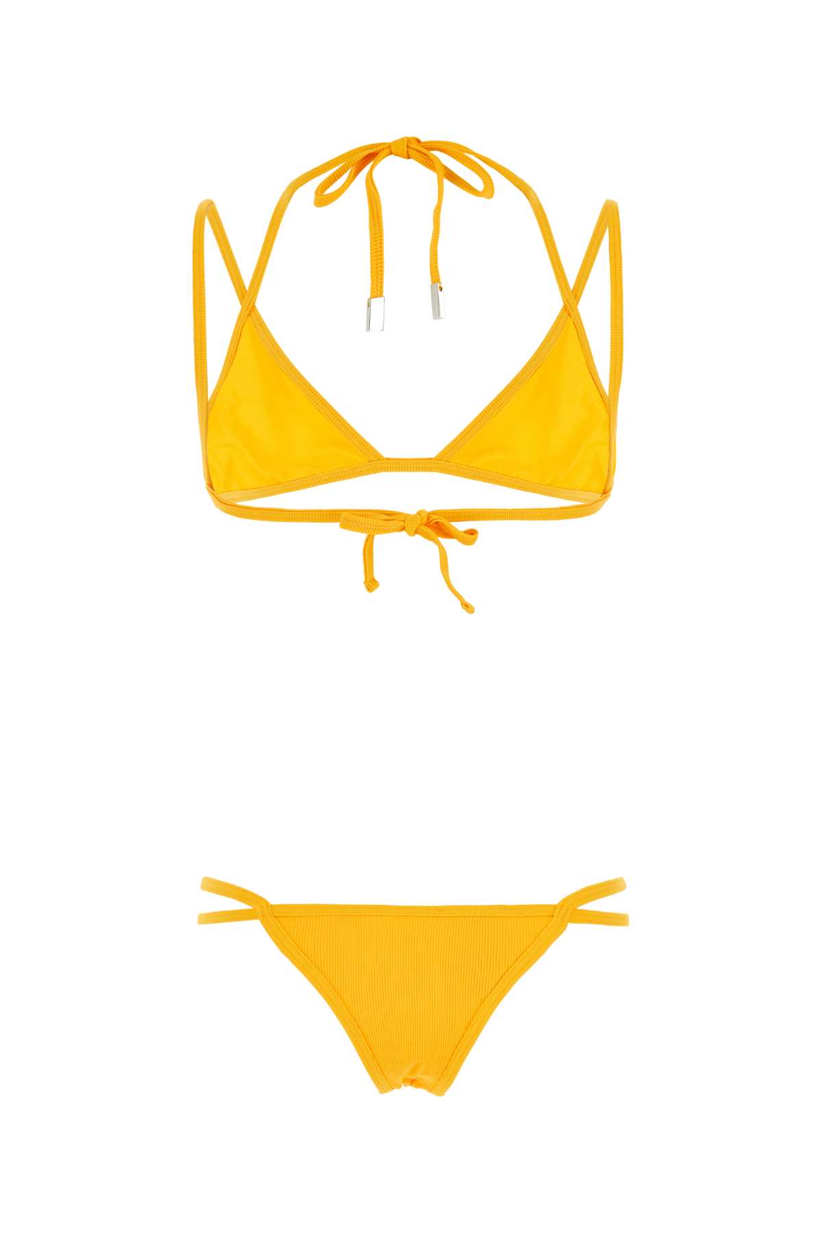 Shop Attico Yellow Stretch Nylon Bikini In 032