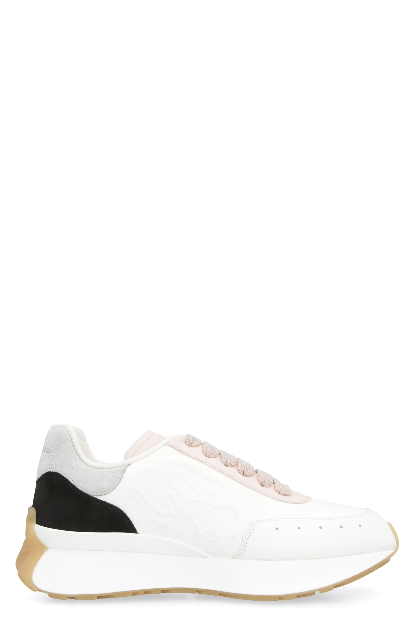 Shop Alexander Mcqueen Spirit Runner Leather Sneakers In White
