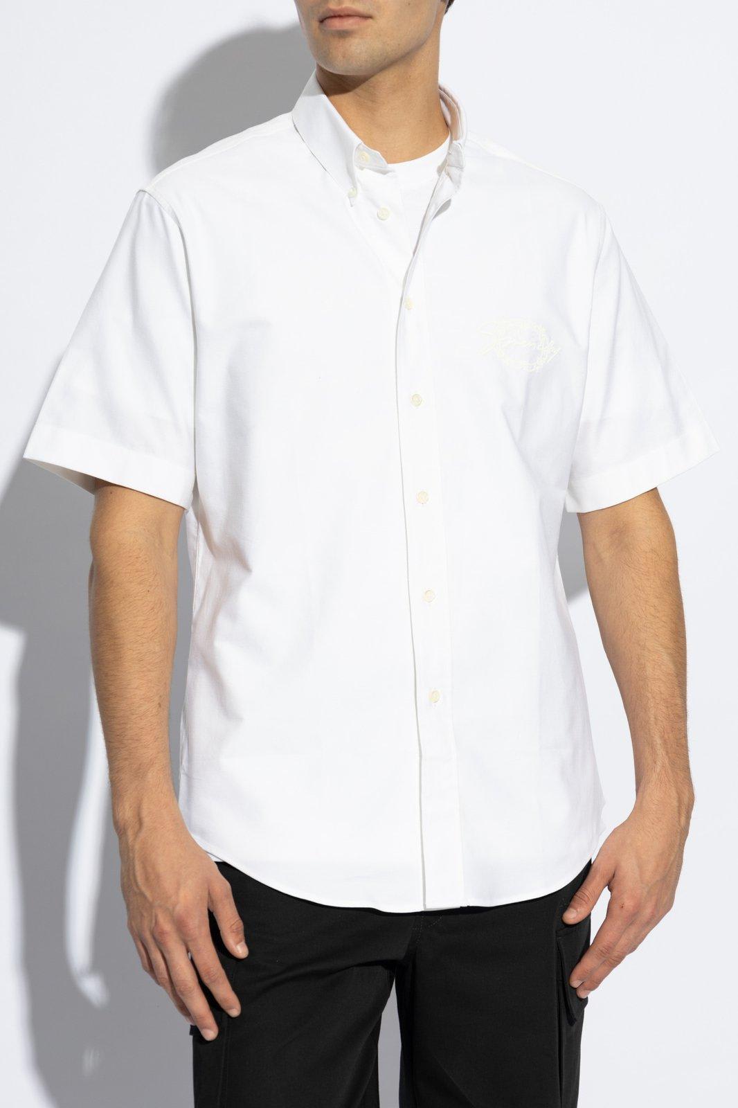 Shop Givenchy Collared Short-sleeve Shirt In White
