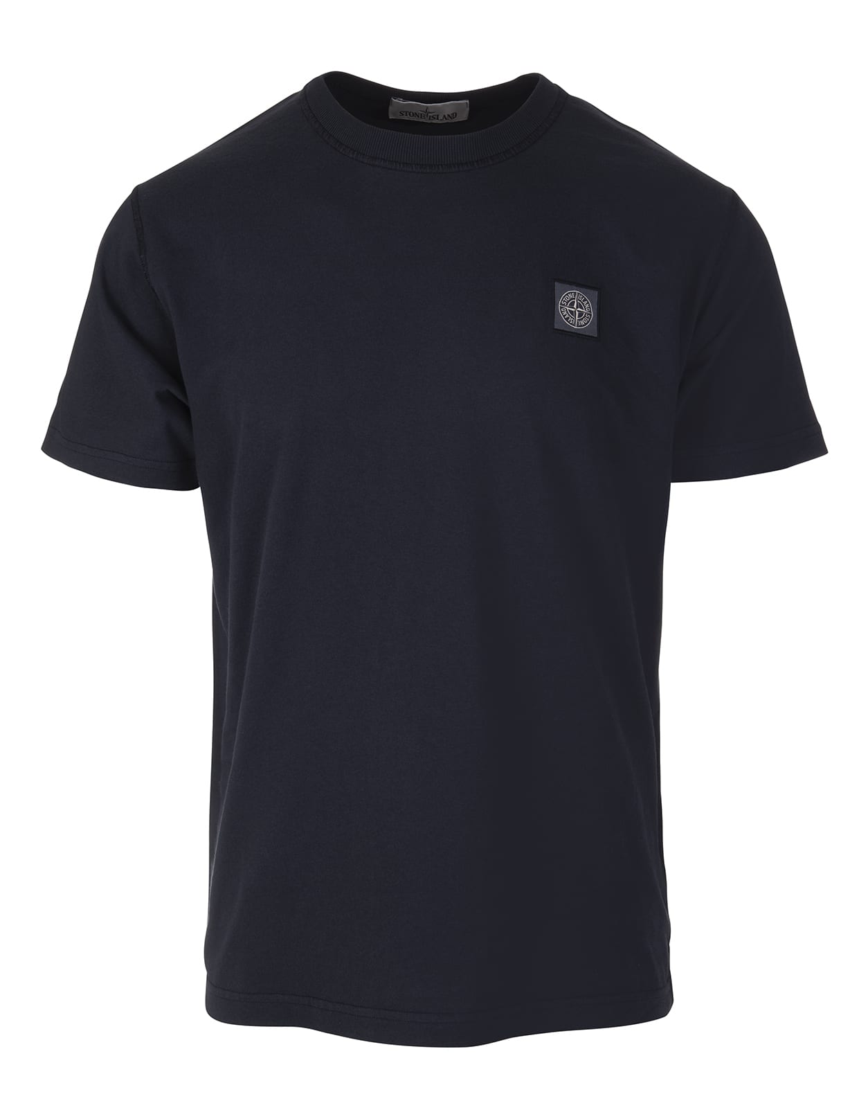 Man Regular Fit Navy Blue T-shirt With Compass Rose Stone Island Patch
