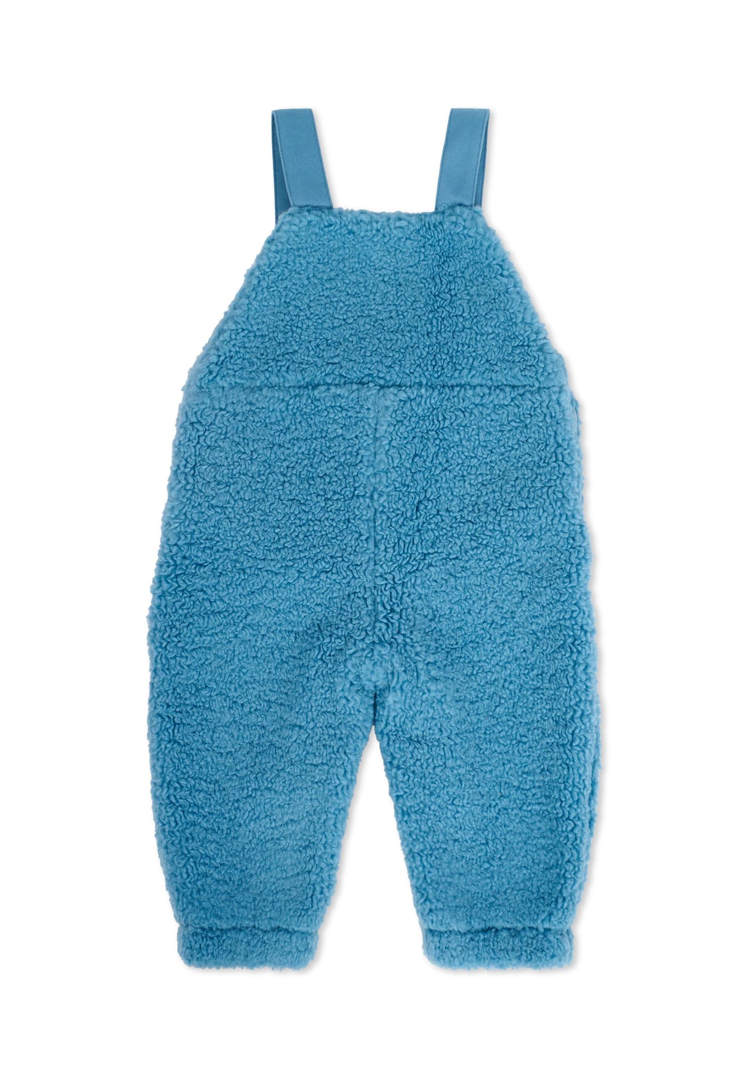Stella Mccartney Light Blue Dungarees For Baby Boy With Yeti In Blue