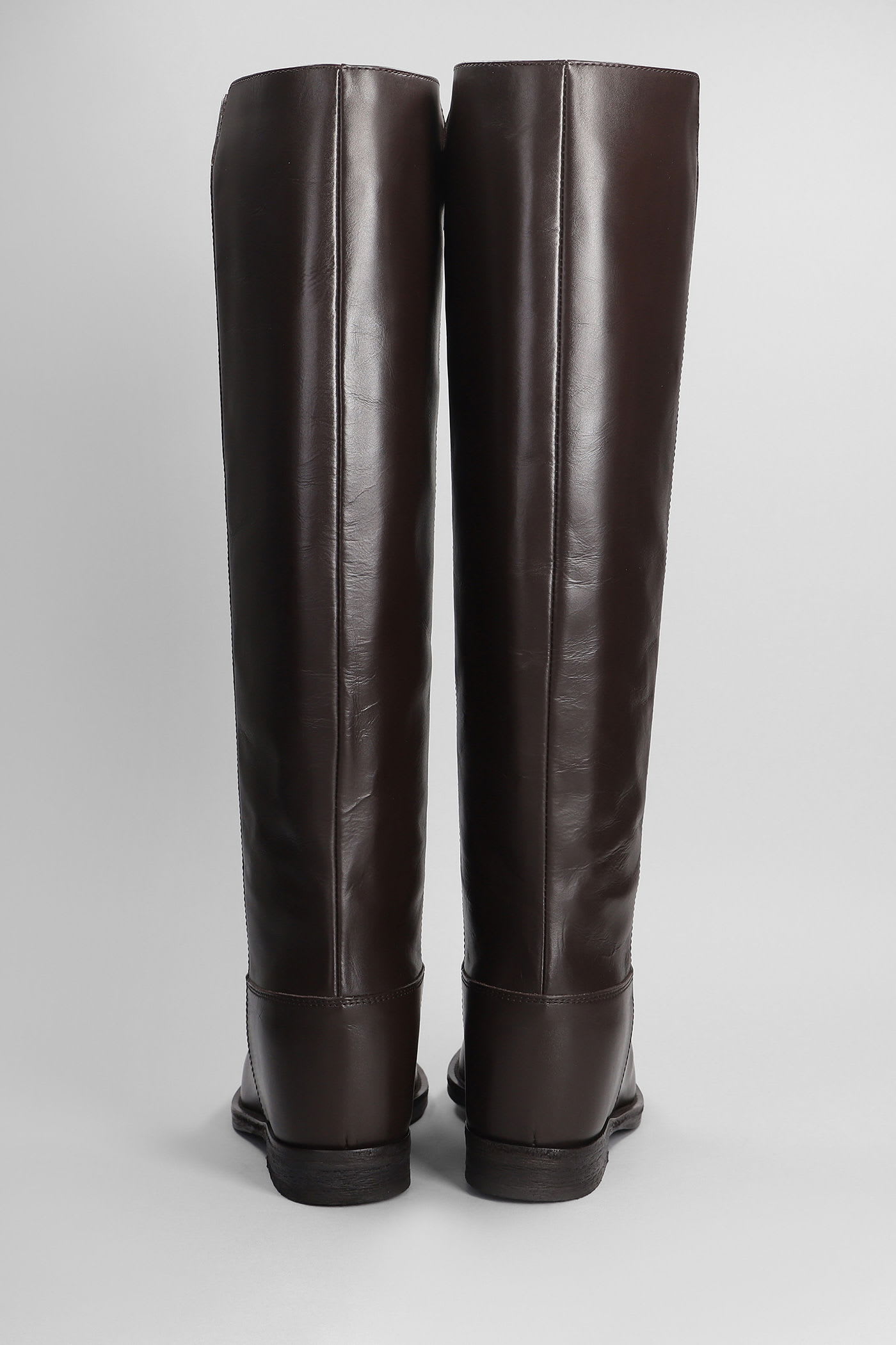Via Roma 15 In Dark Brown Leather In Brown