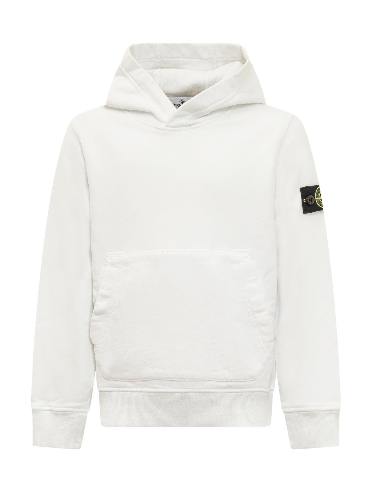 STONE ISLAND JUNIOR COMPASS PATCH LONG-SLEEVED HOODIE