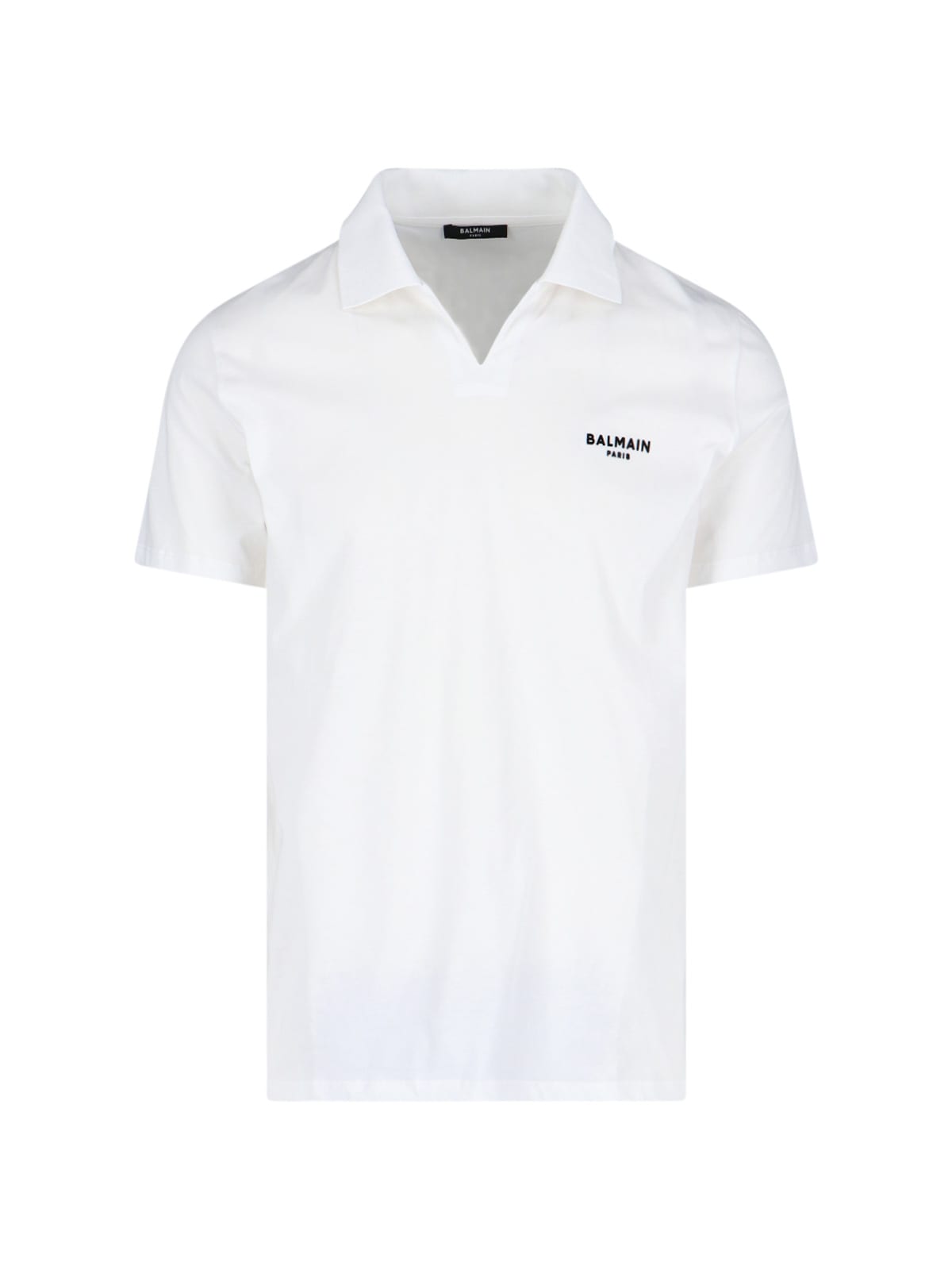 Shop Balmain Logo Polo In White