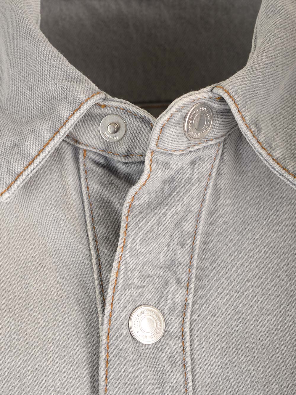 Shop Ami Alexandre Mattiussi Denim Overshirt In Grey