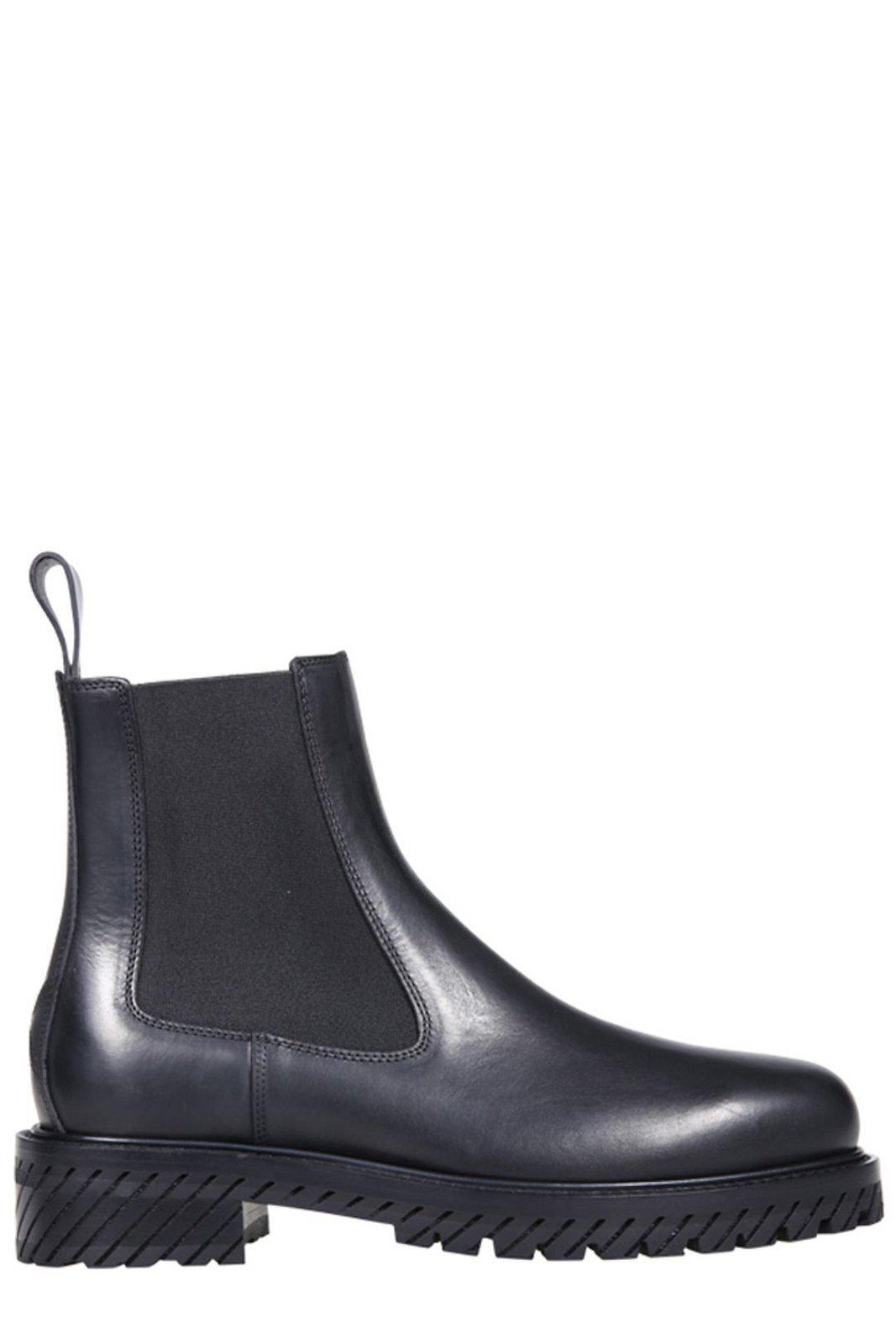 Shop Off-white Combat Chelsea Boots In Black