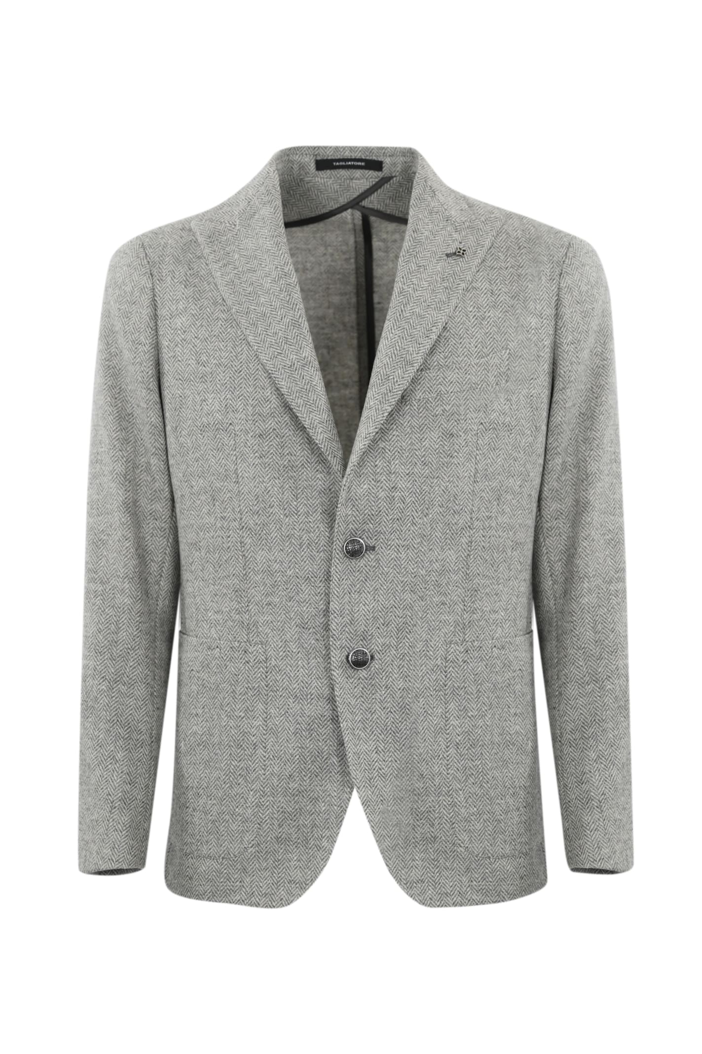 Shop Tagliatore Single-breasted Wool Jacket In Grigio Chiaro