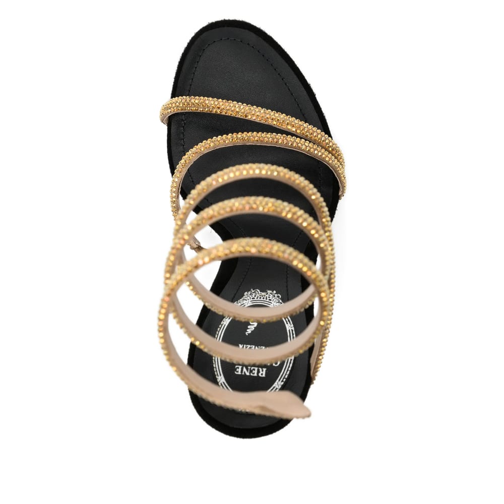 René Caovilla Round-toe High-heeled Sandals In Black