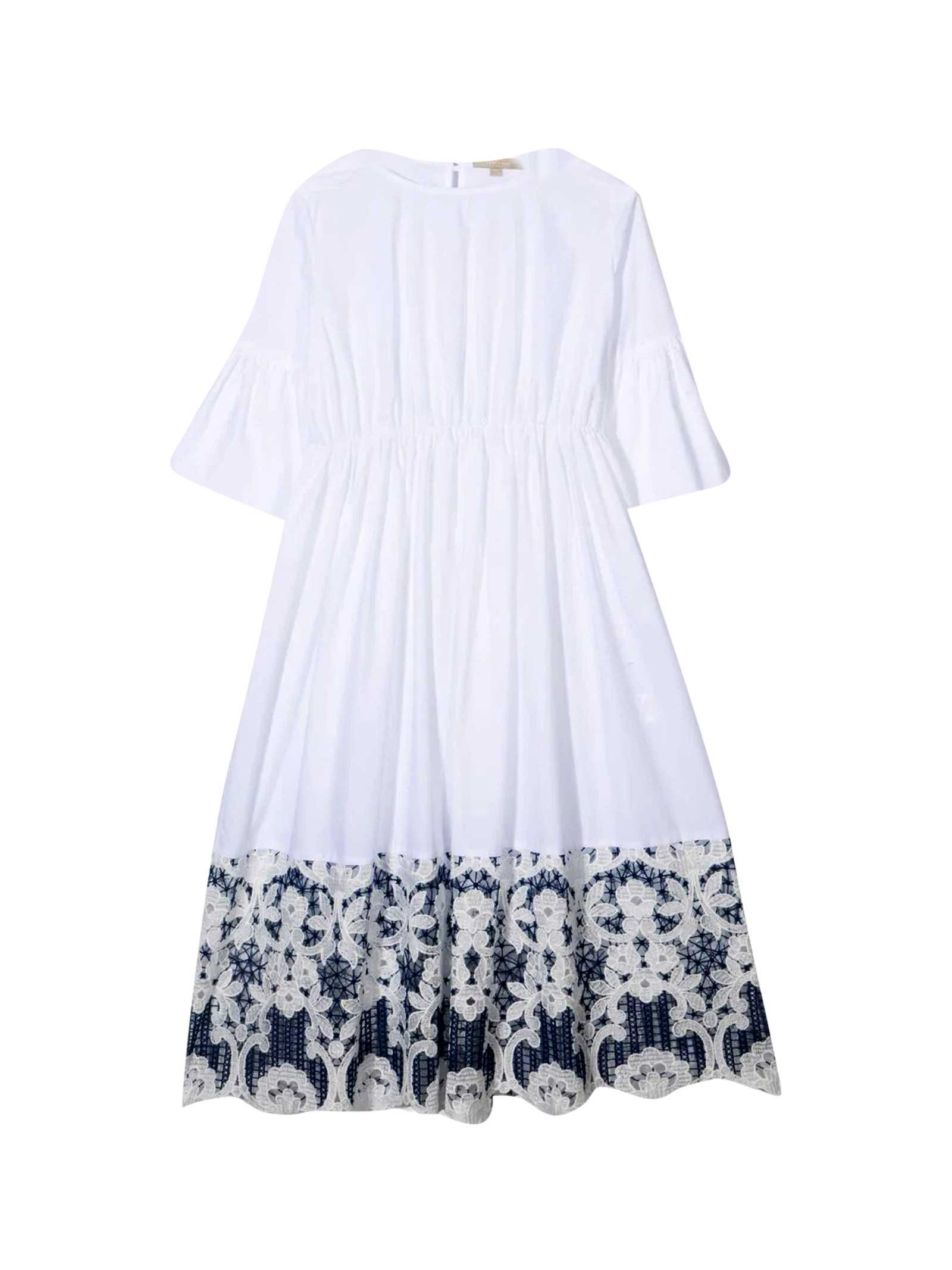 Elie Saab White Pleated Teen Dress