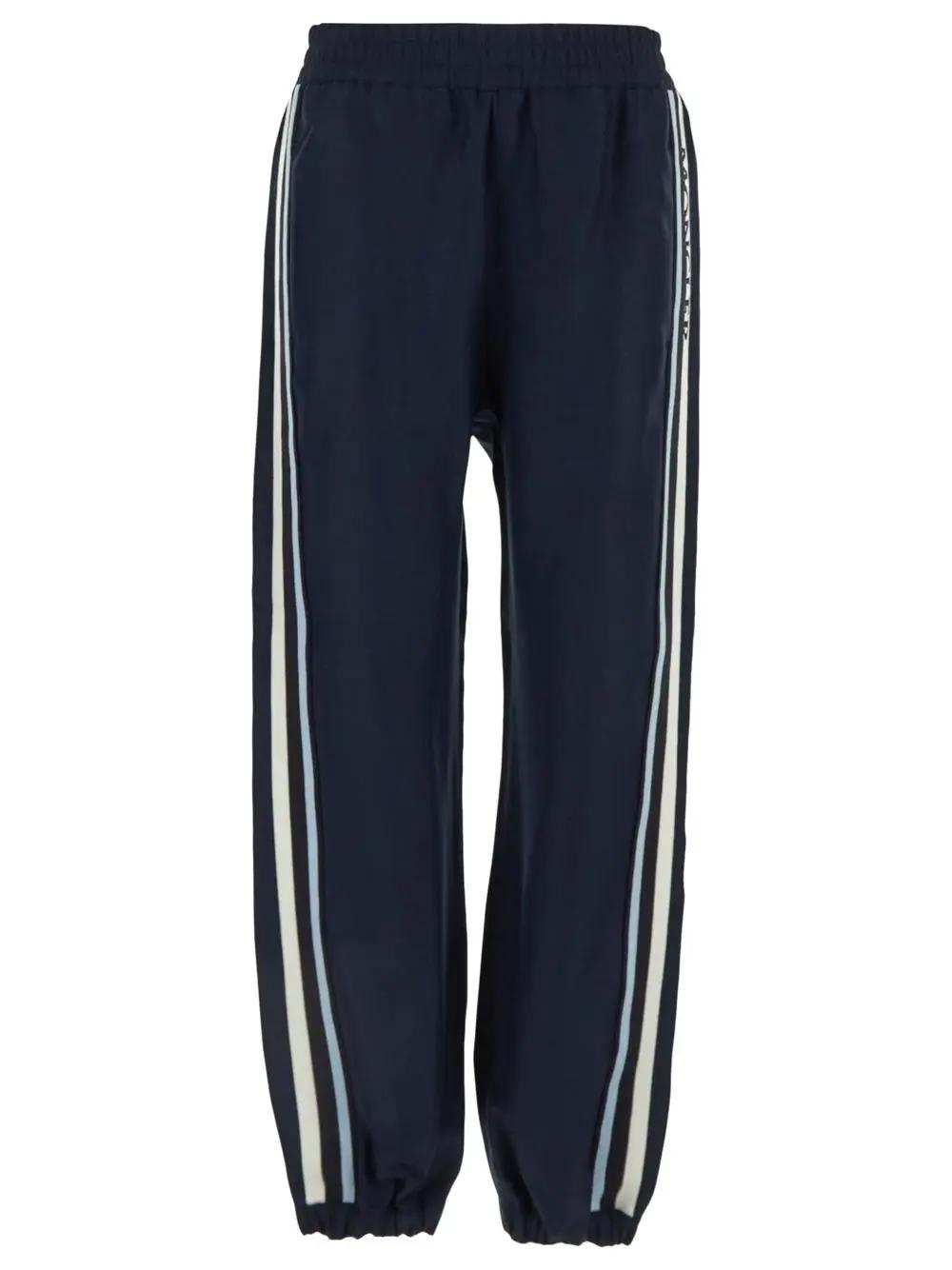 Shop Moncler Logoed Sweatpants In Blue