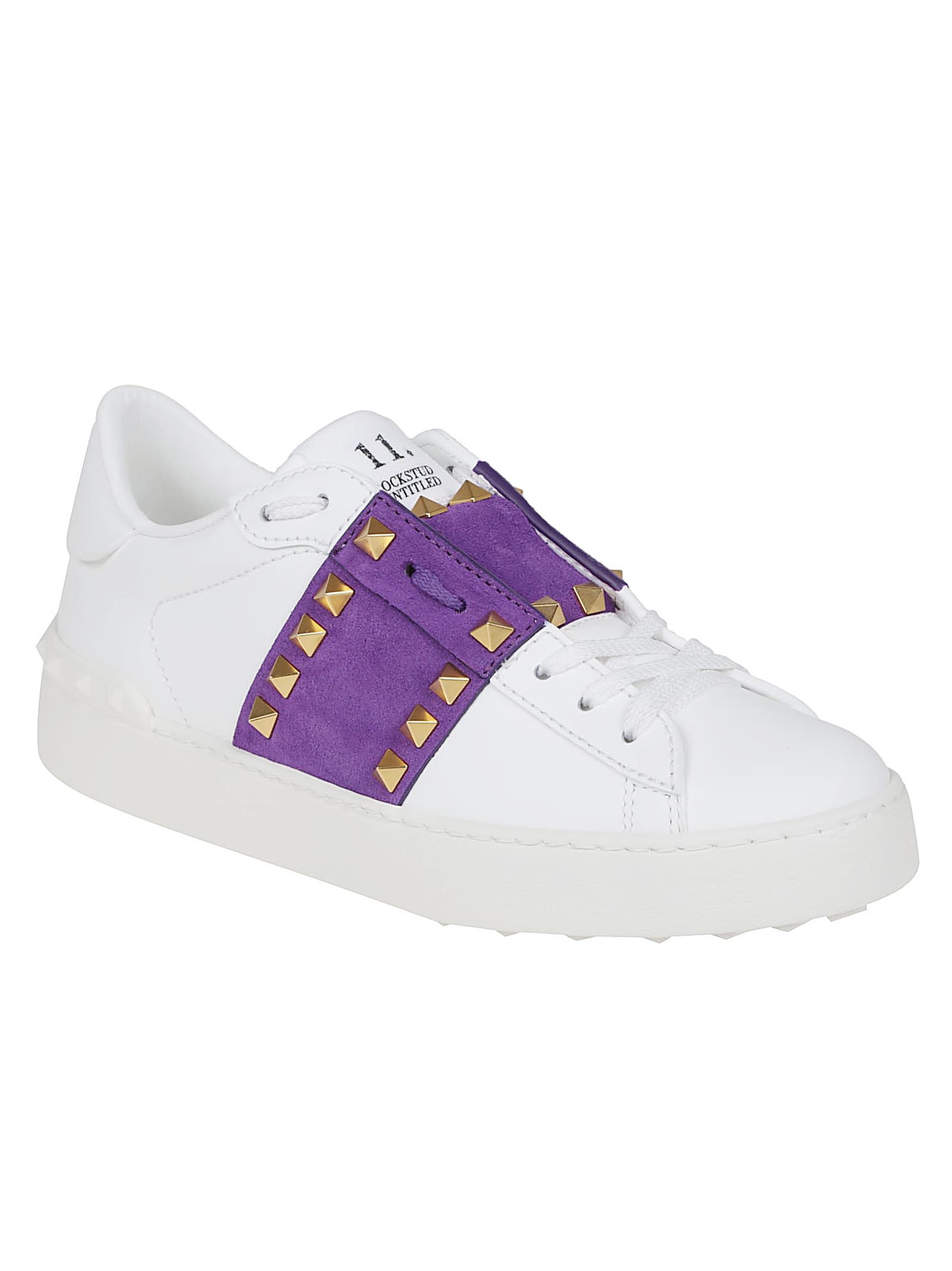 Valentino Rockstud Untitled Suede-panel Sneakers