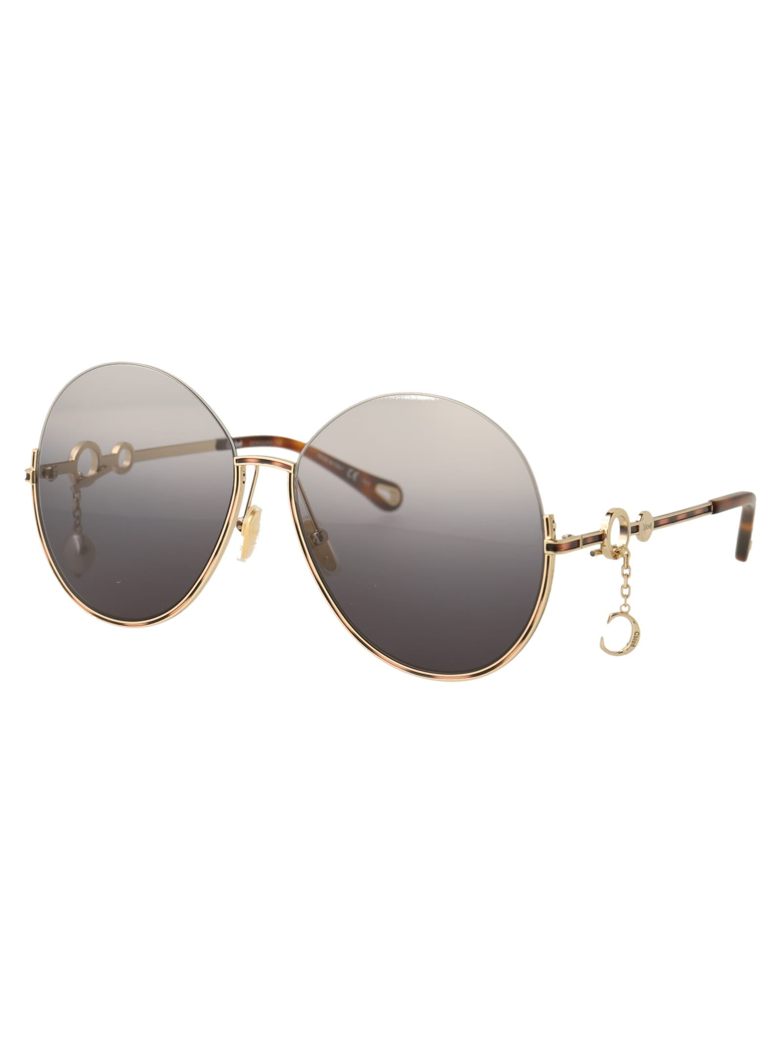 Shop Chloé Ch0067s Sunglasses In 001 Gold Gold Blue