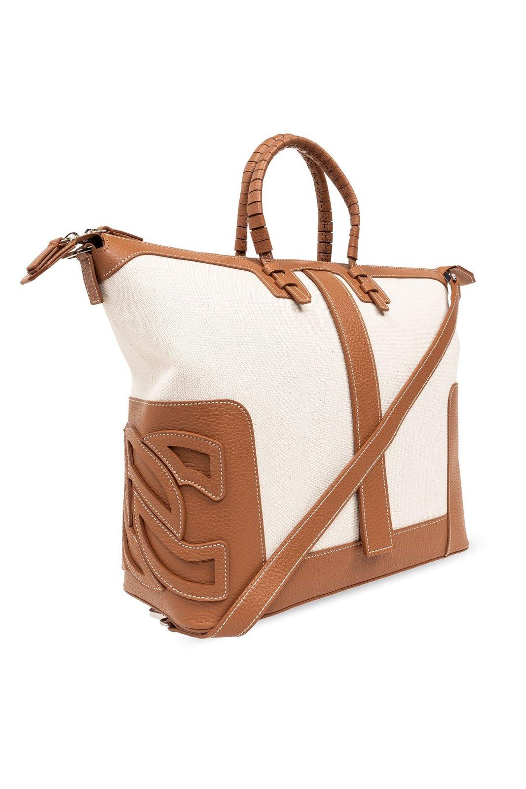 Shop Casadei C-style Zipped Tote Bag In Sella