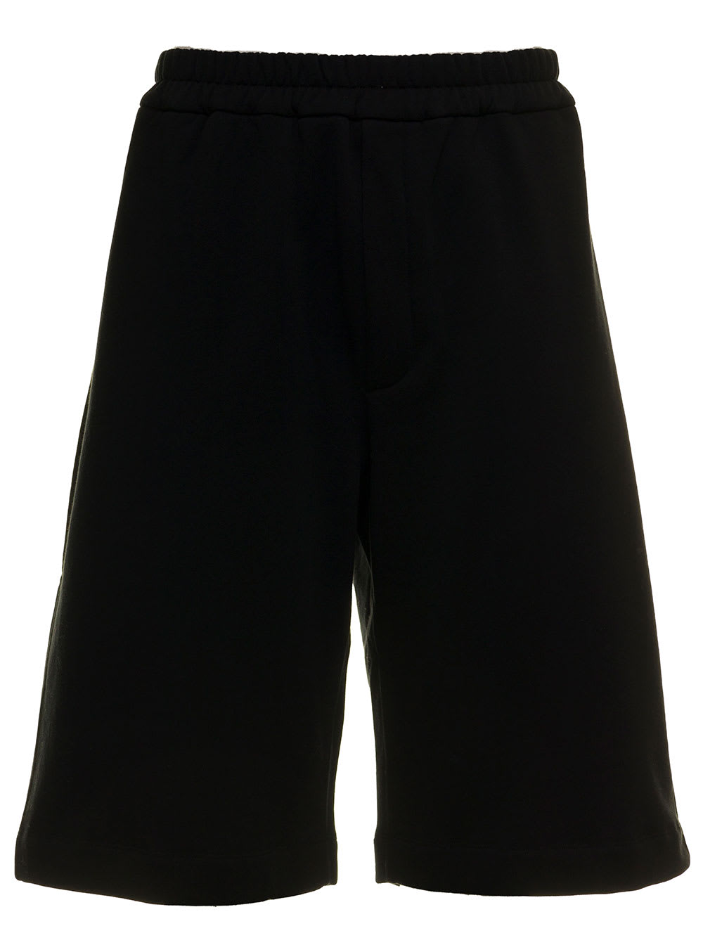Jil Sander Man Black Oversize Jersey Bermuda Shorts