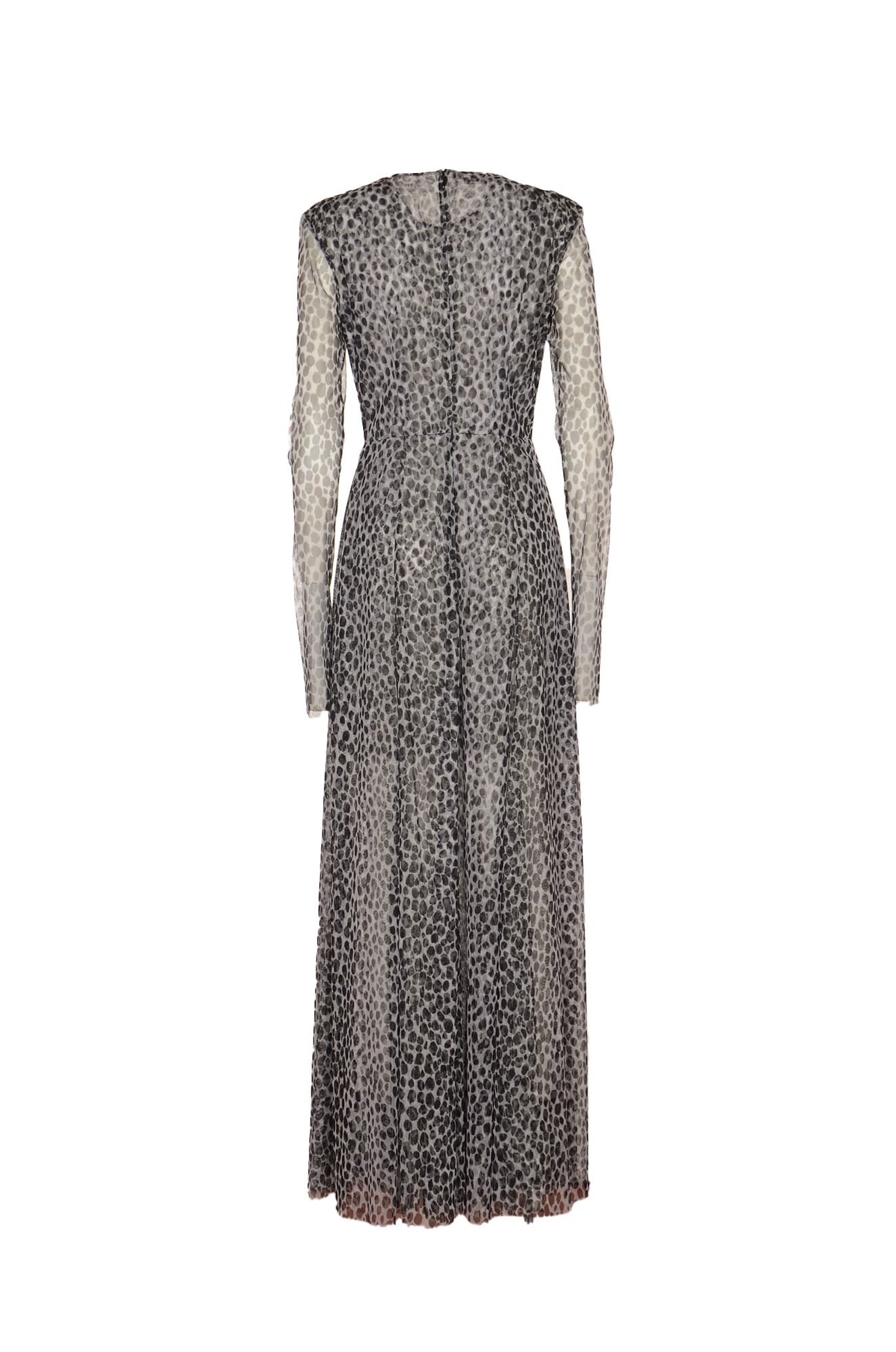 Shop Philosophy Di Lorenzo Serafini Long-sleeved Long-length Dress In Fantasia Bianco