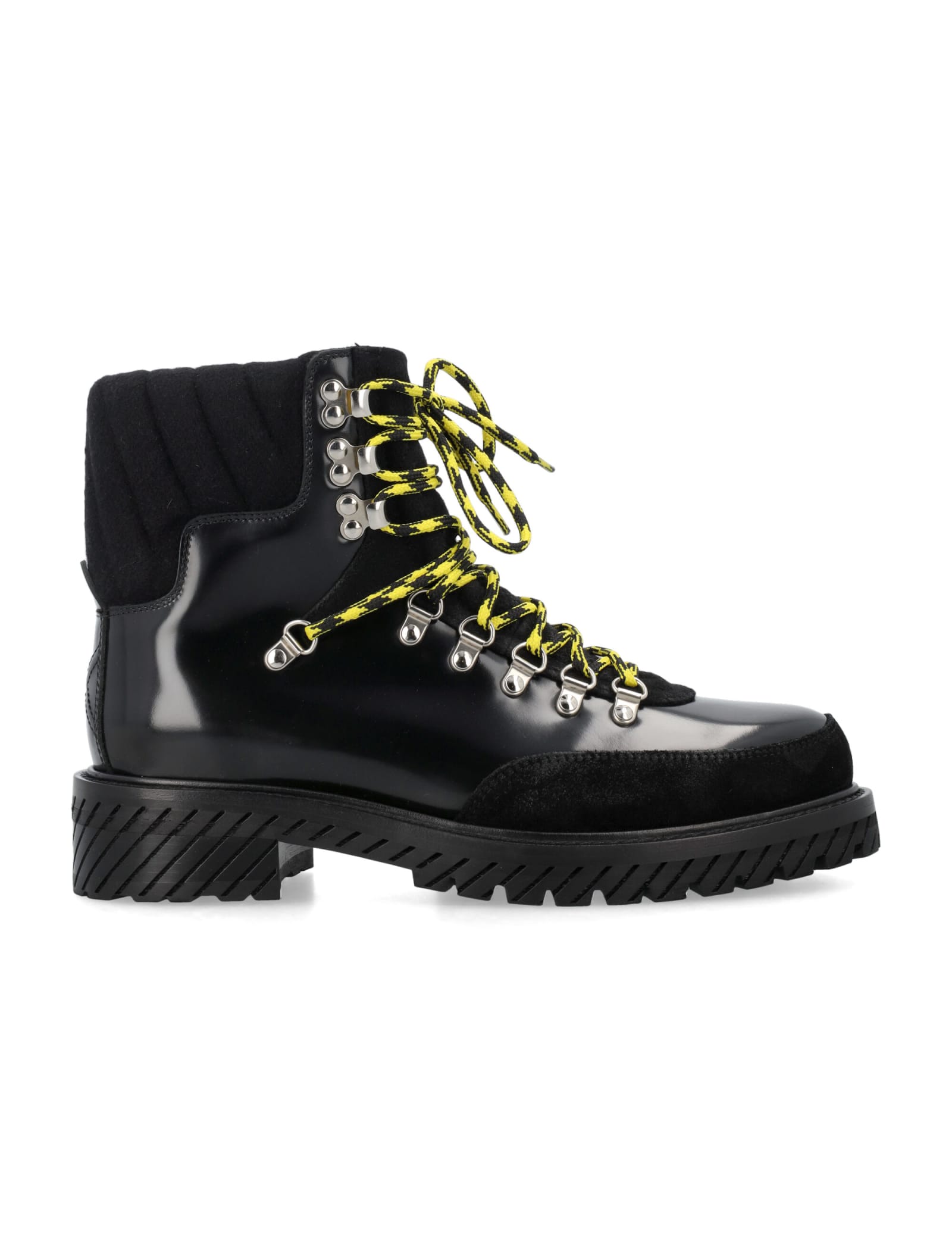 Off-white Patent-leather Ankle Boots In Black