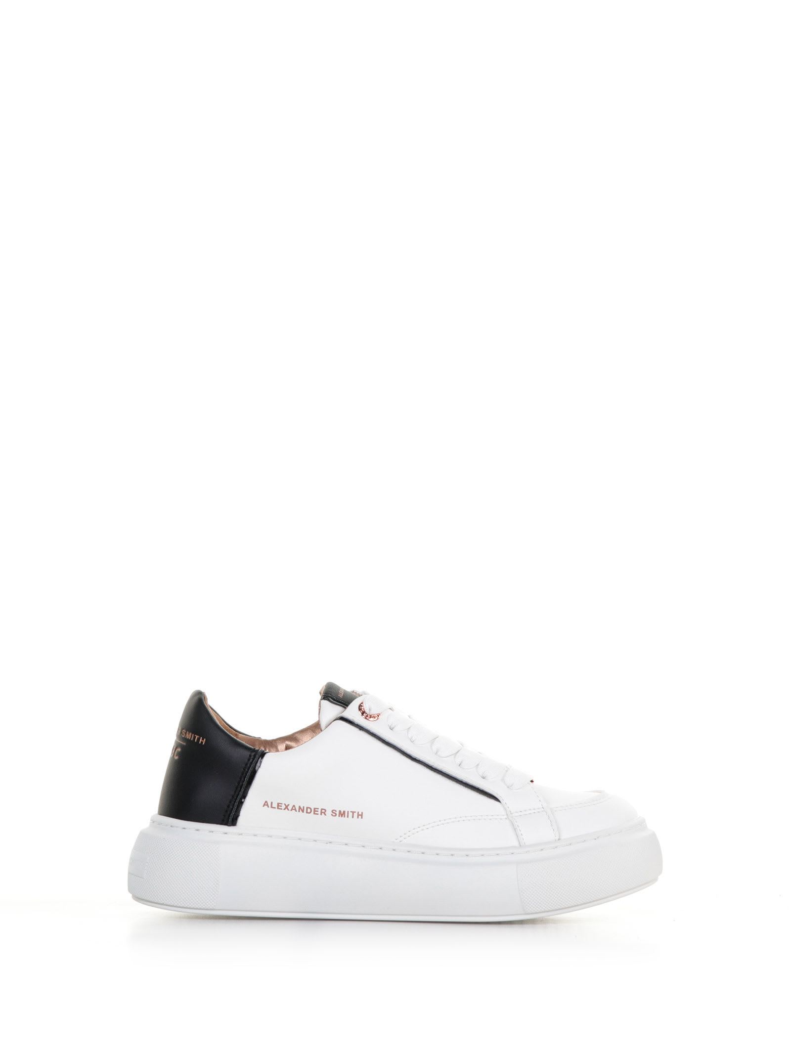 Alexander Smith Leather Sneakers X Acbc In Bianco Nero