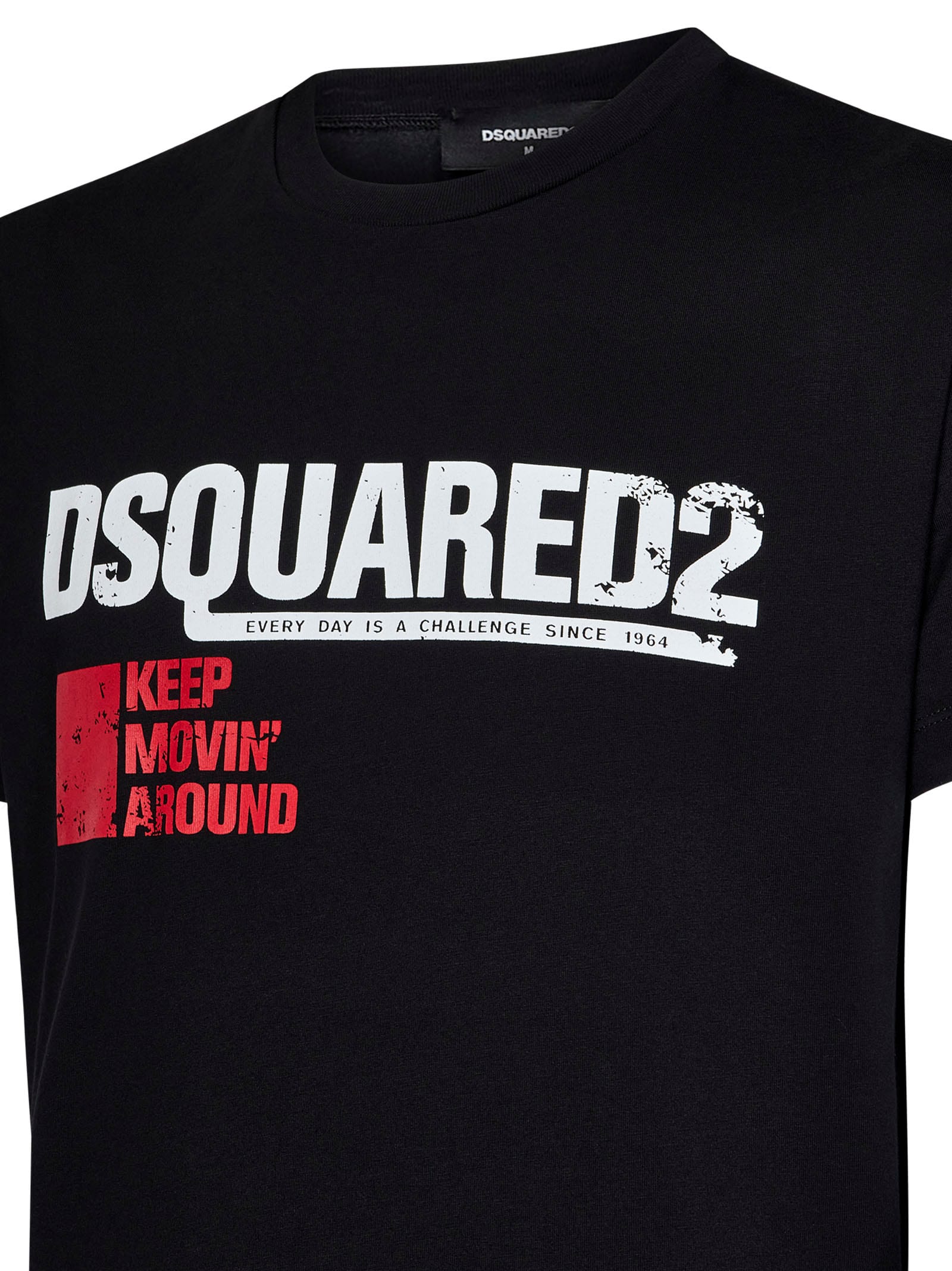 Shop Dsquared2 Keep Moving Around Cool Fit T-shirt In Black