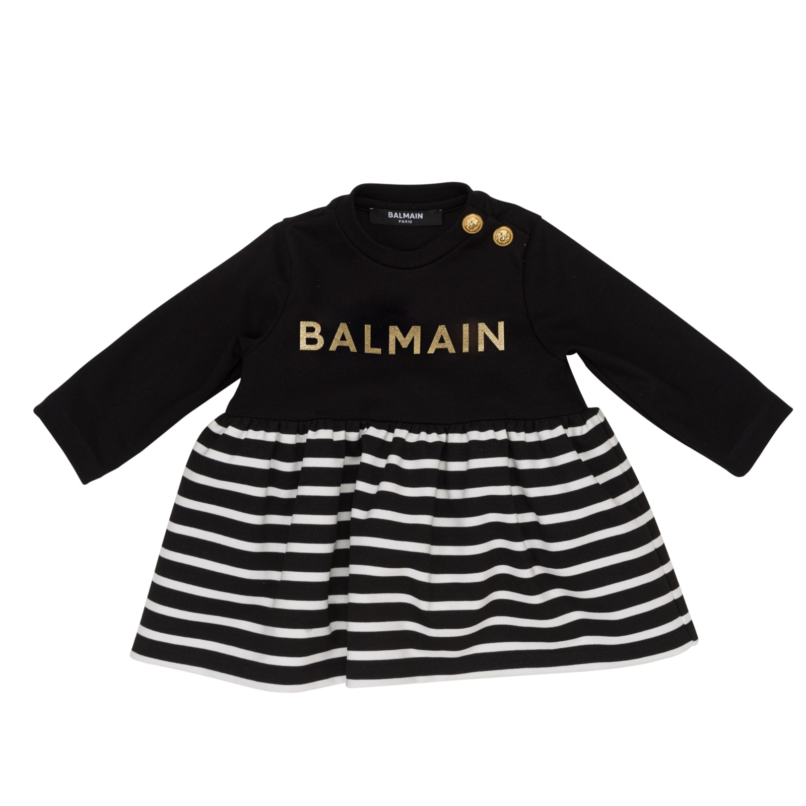 Balmain Kids' Dress With Logo In Black