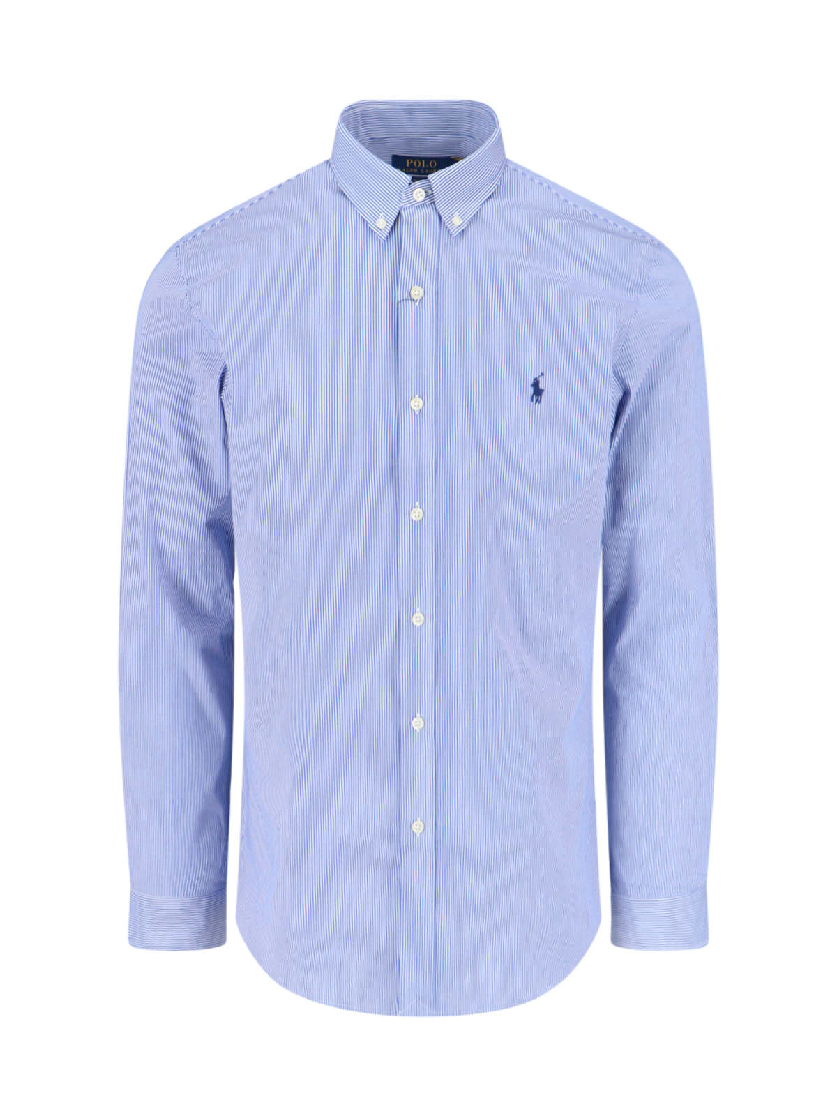 Polo Ralph Lauren Shirt Mens Blue Cotton Slim Fit Long Sleeve Button-down Mxx182 In Blue