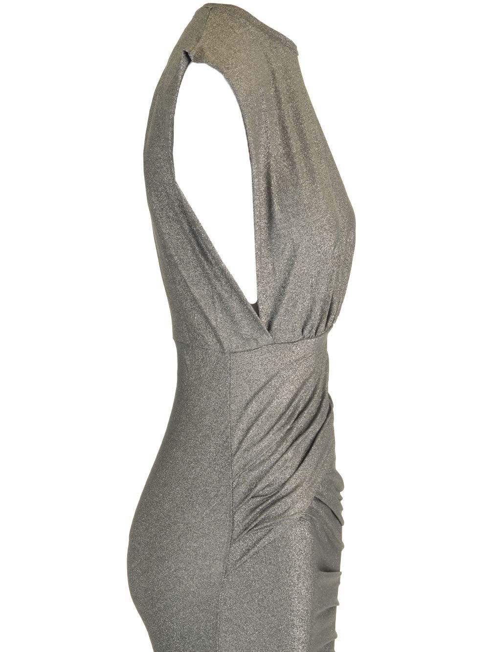 Shop Amazuìn Lurex Jersey Dress In Silver