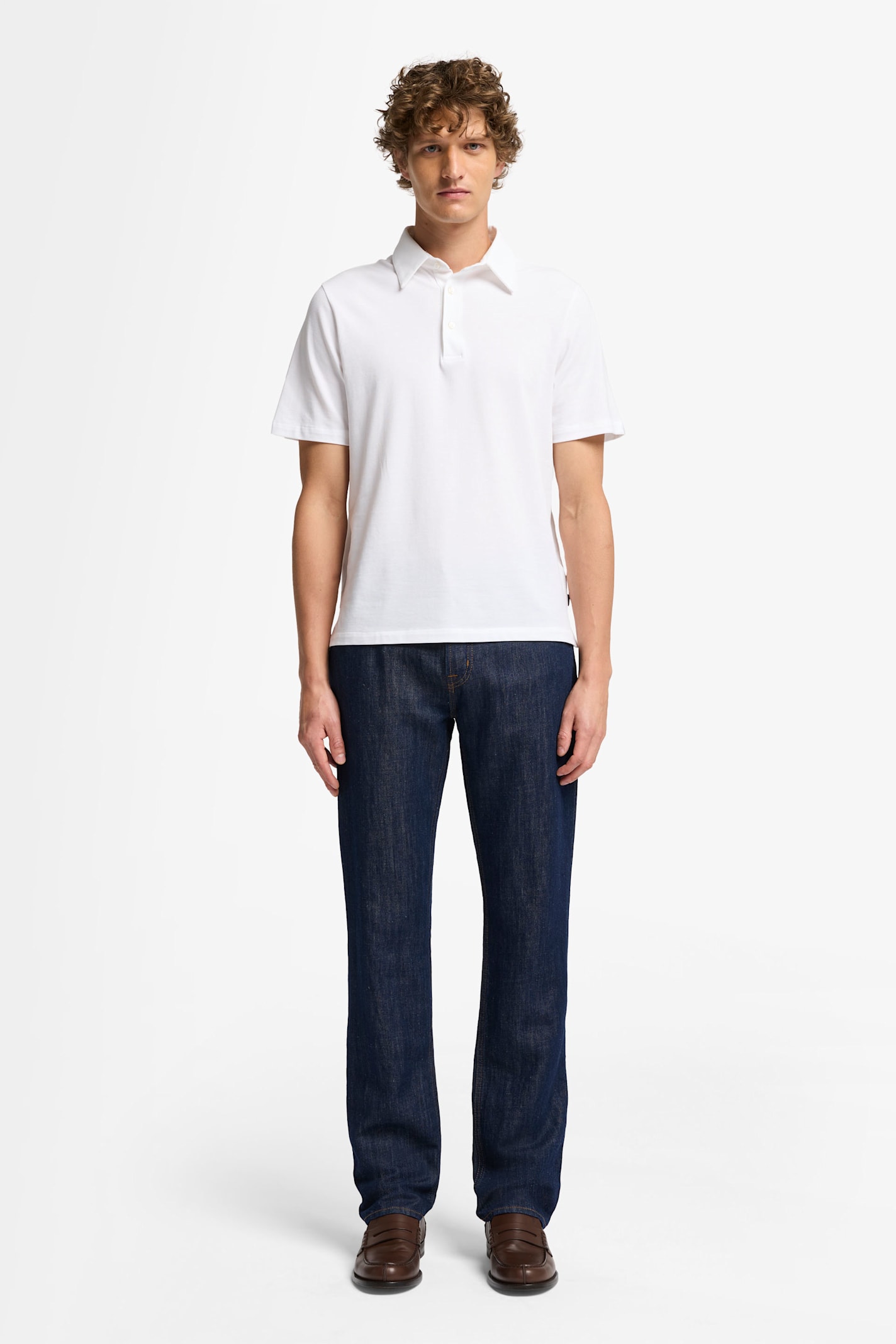 7 For All Mankind The Straight Linen Denim Trousers In Dark Blue
