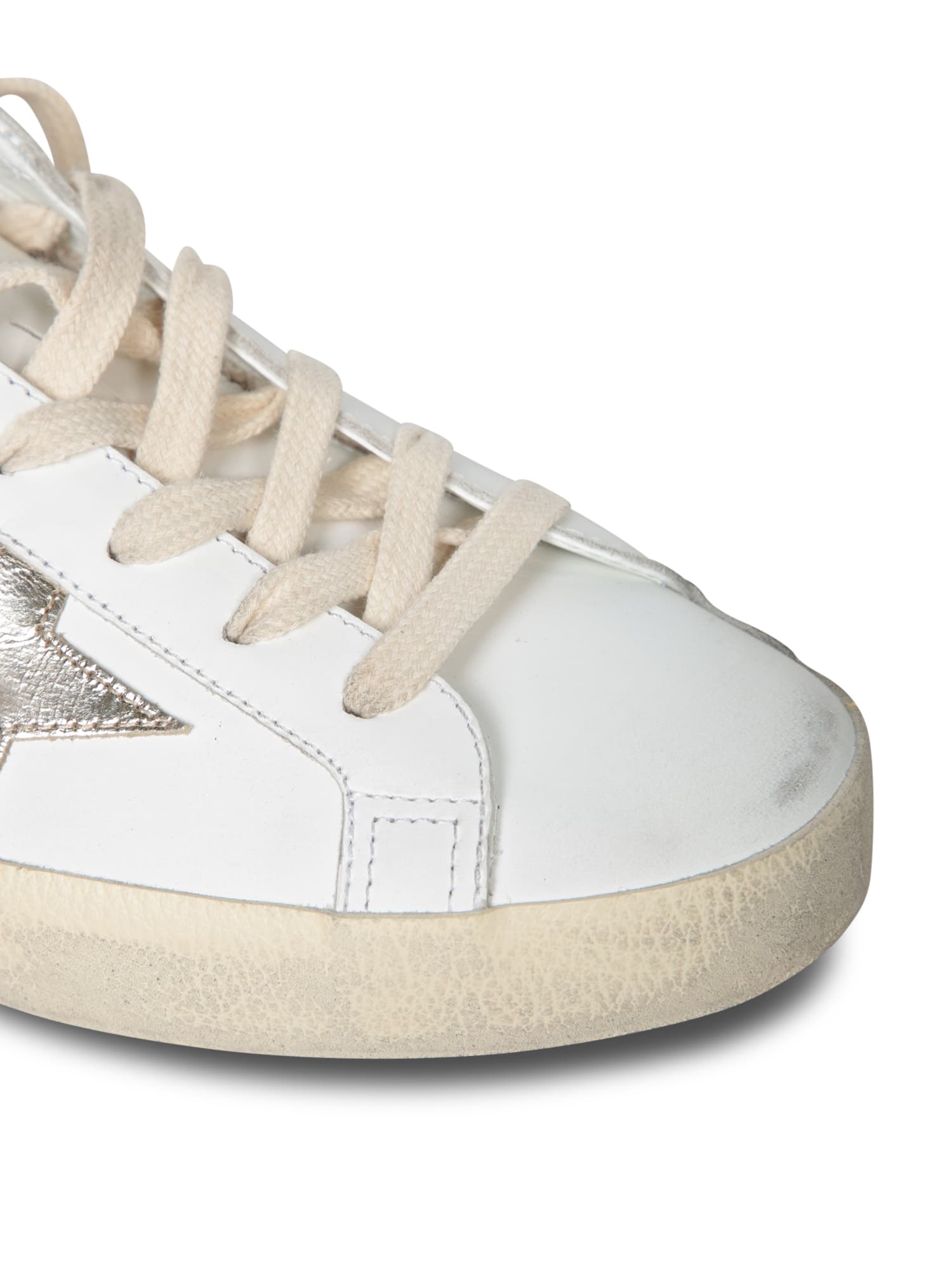 Golden Goose White Super Star Classic Sneakers In White