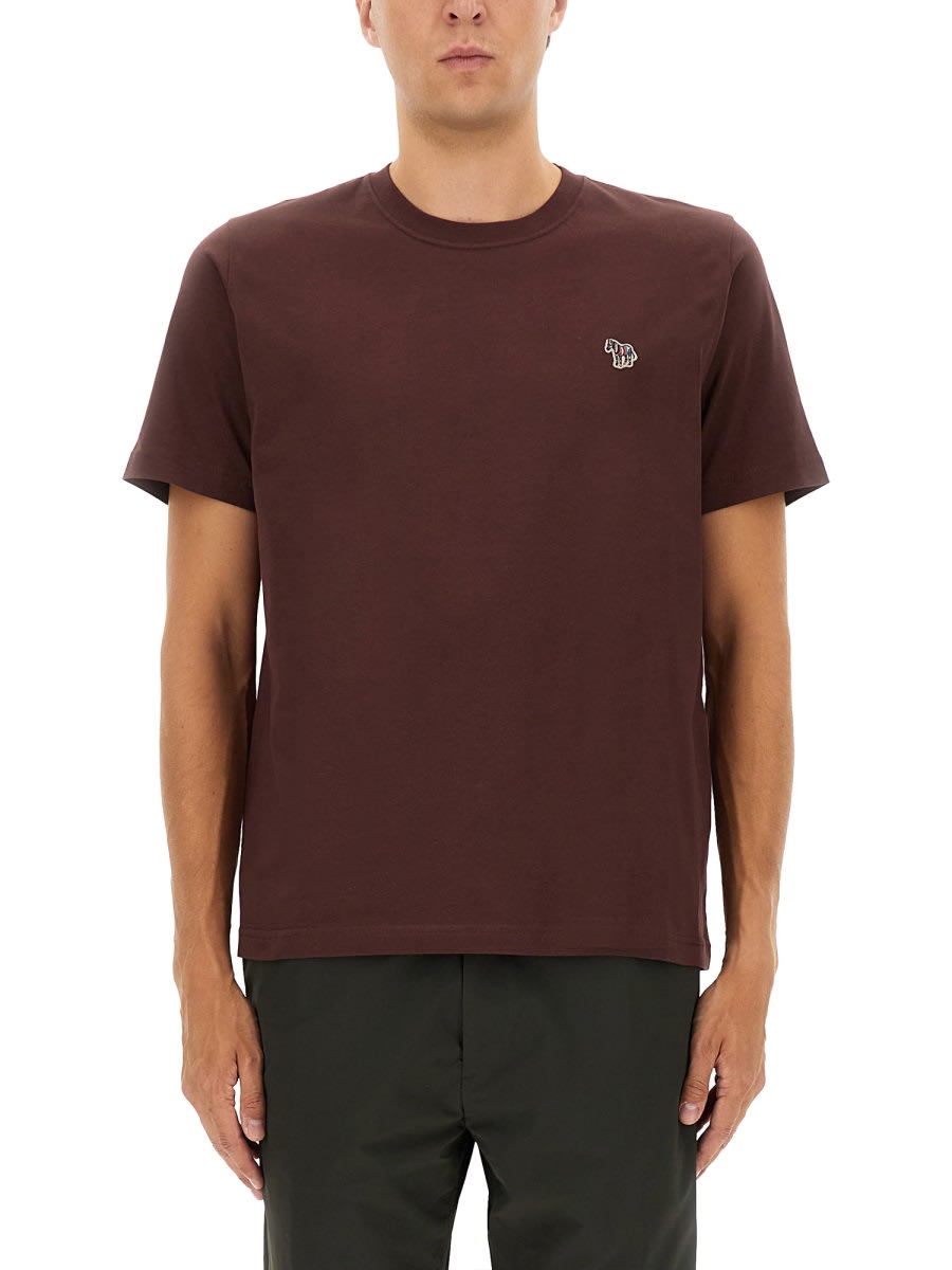 Ps By Paul Smith Regular Fit T-shirt In Brown