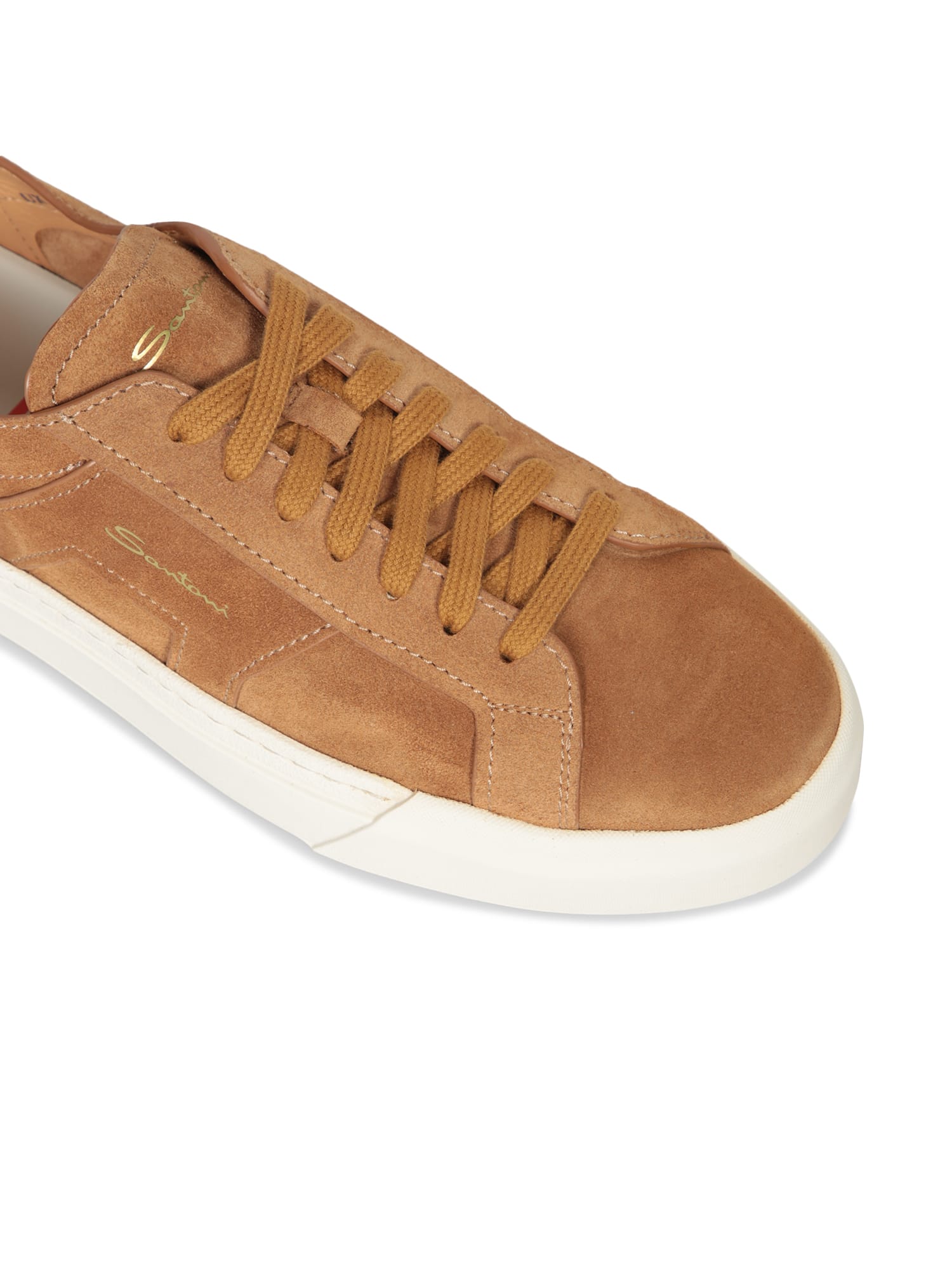 Shop Santoni Burnt Suede Dbs Sneakers In Brown