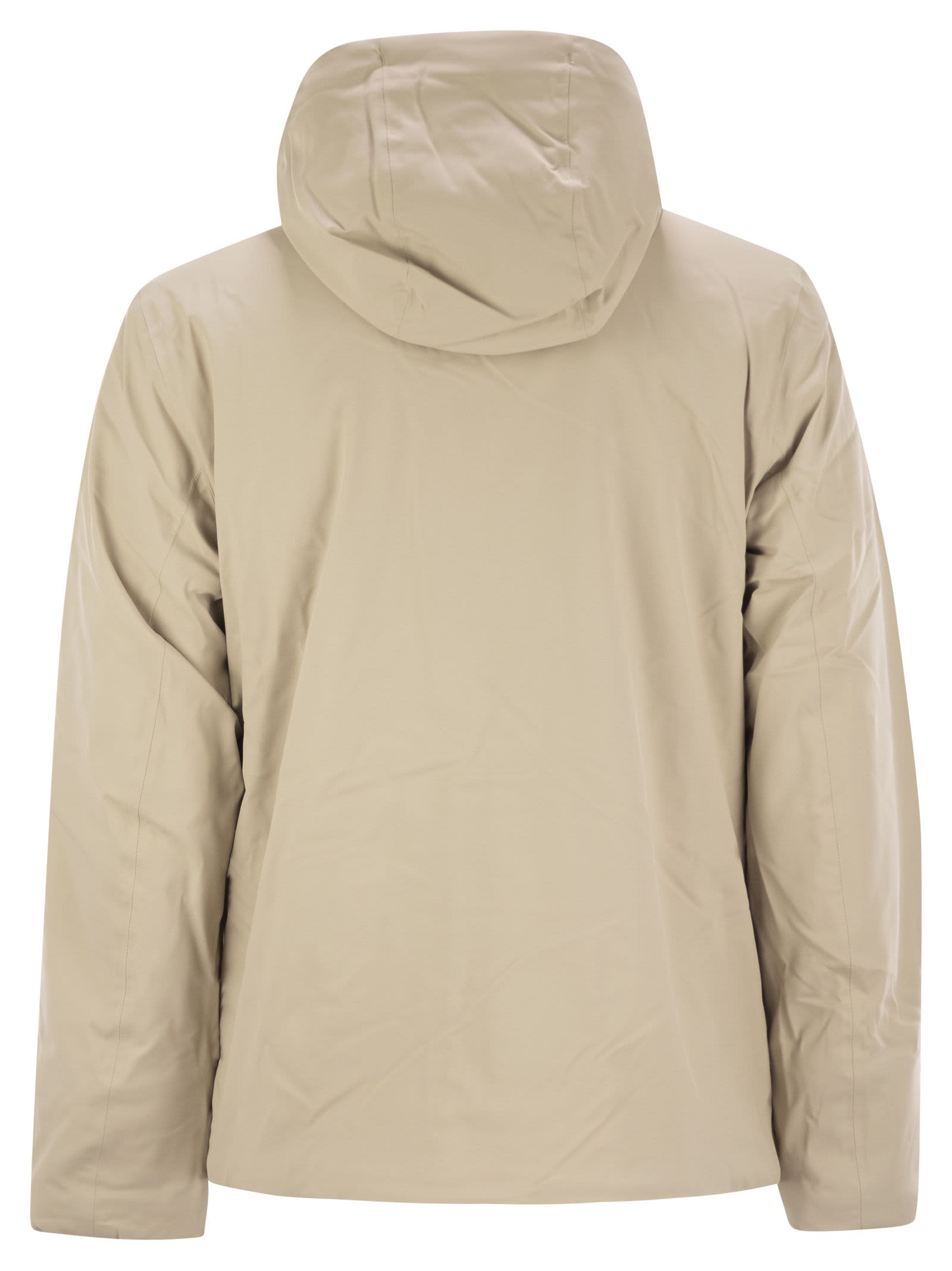 Shop K-way Jacko - Hooded Padded Jacket In Light Beige