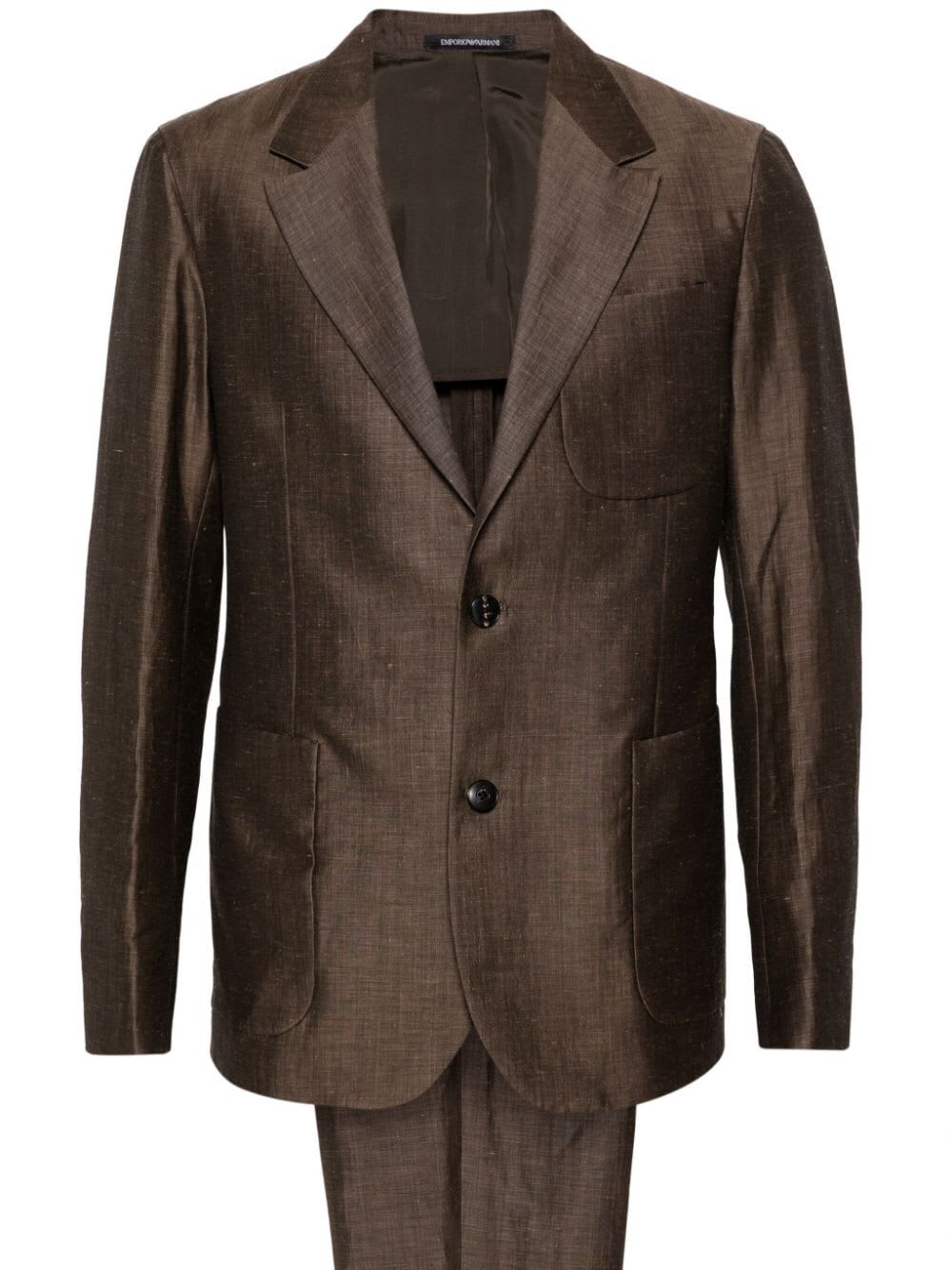 Shop Emporio Armani Suit In Brown
