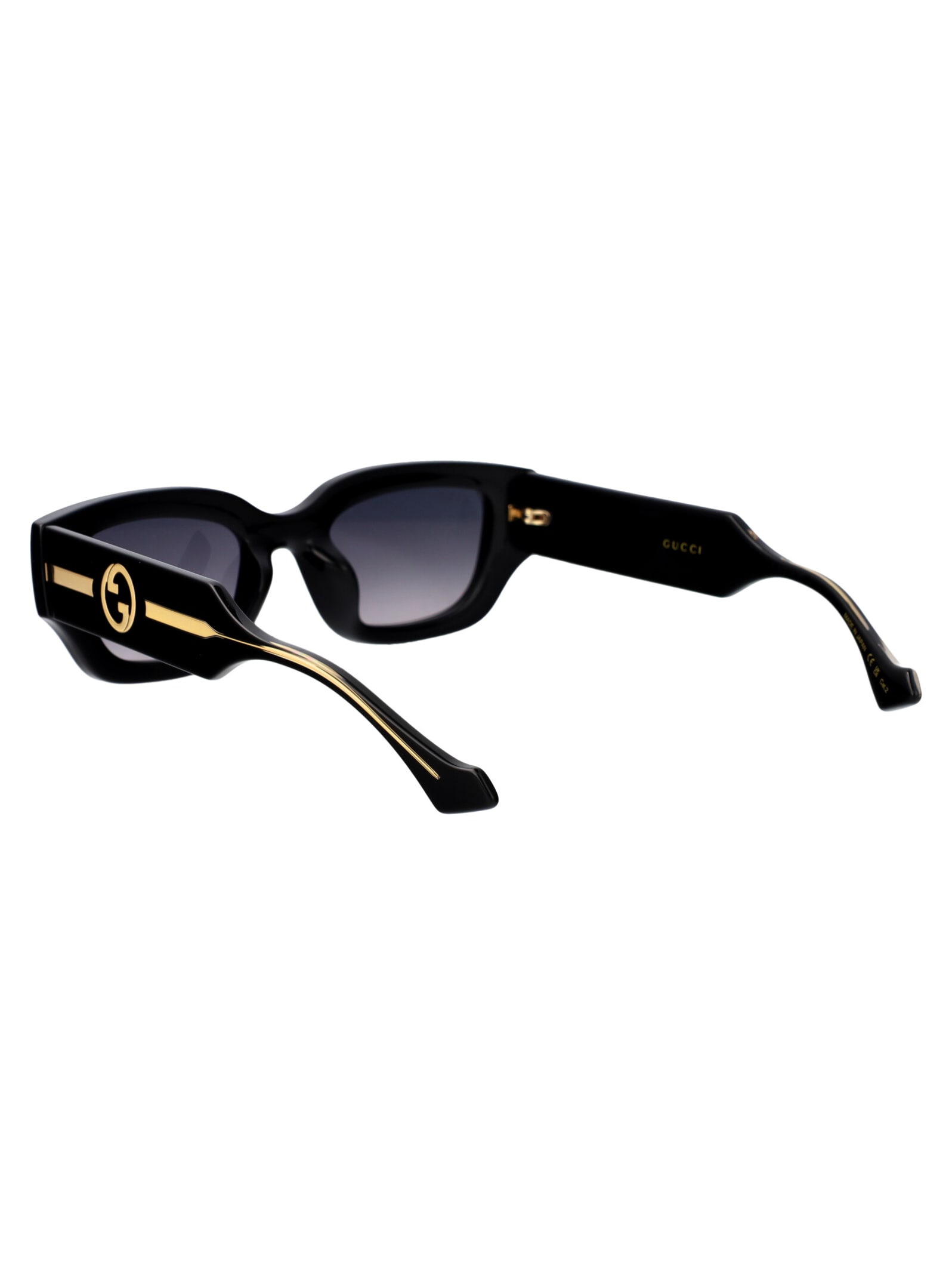 Shop Gucci Gg1558sk Sunglasses In 001 Black Crystal Grey