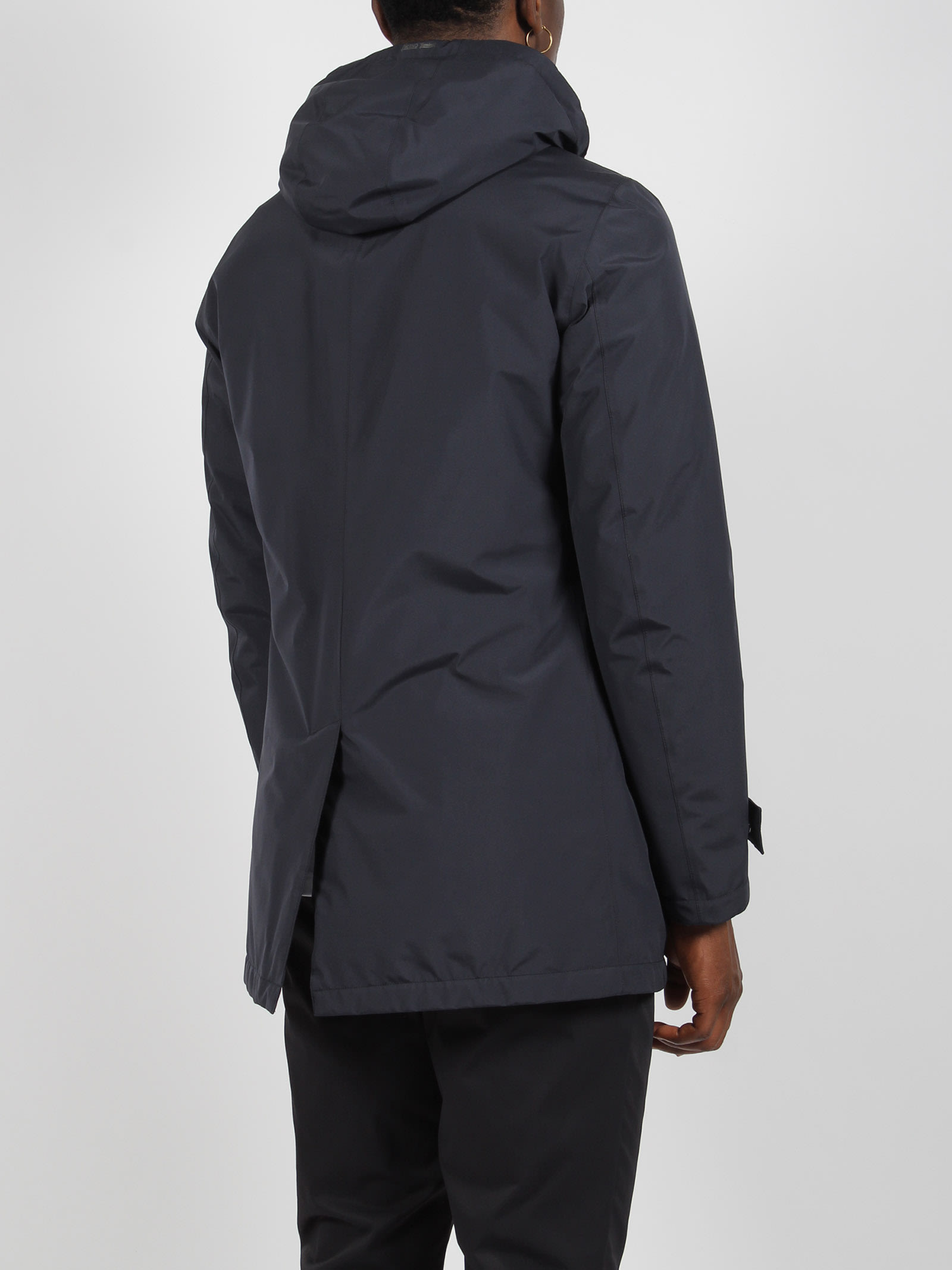 Shop Herno Nylon Coat In Dark Blue