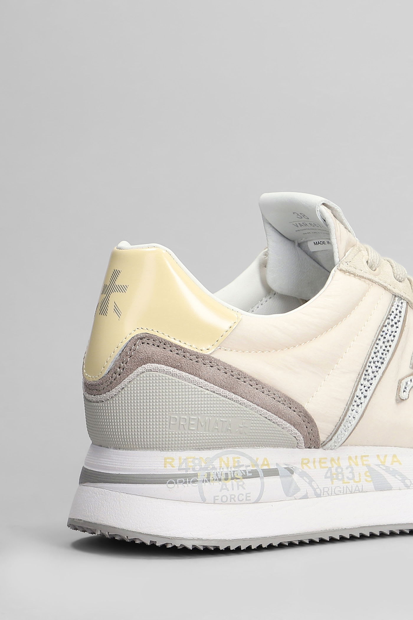 Premiata Conny Sneakers In Beige Suede And Fabric In Neutral