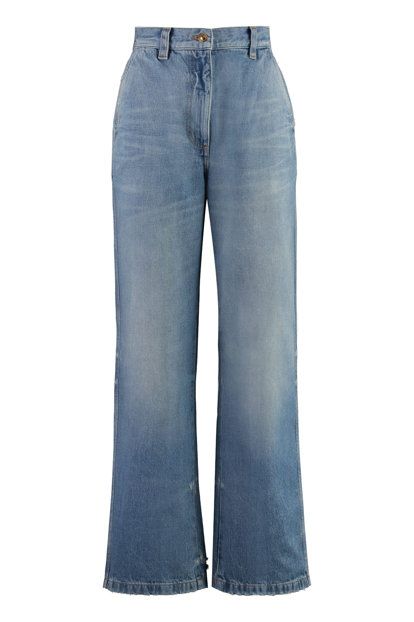 Shop Palm Angels Wide-leg Jeans In Light Blue L (light Blue)