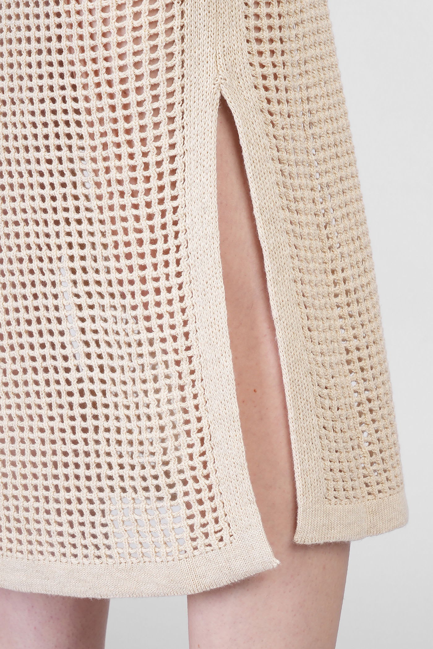 Mc2 Saint Barth Darline Skirt In Beige Cotton In Nude