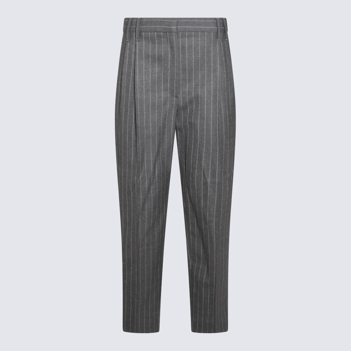 Brunello Cucinelli Trousers In Grey/white