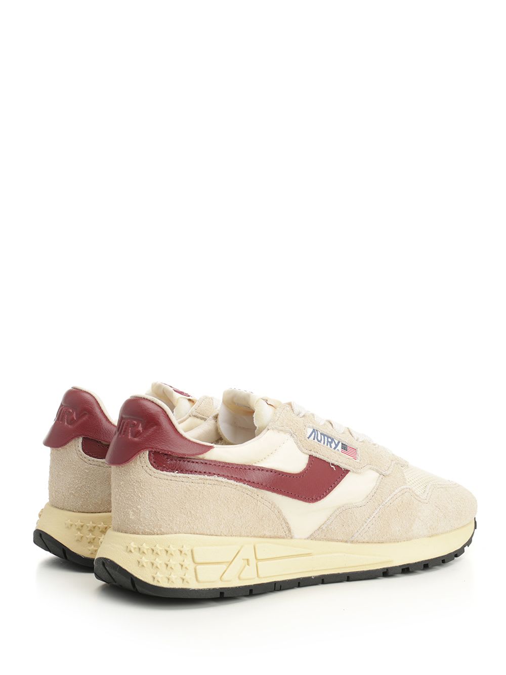 Autry Low Suede Net Sneakers With Contrast Panel In Multi