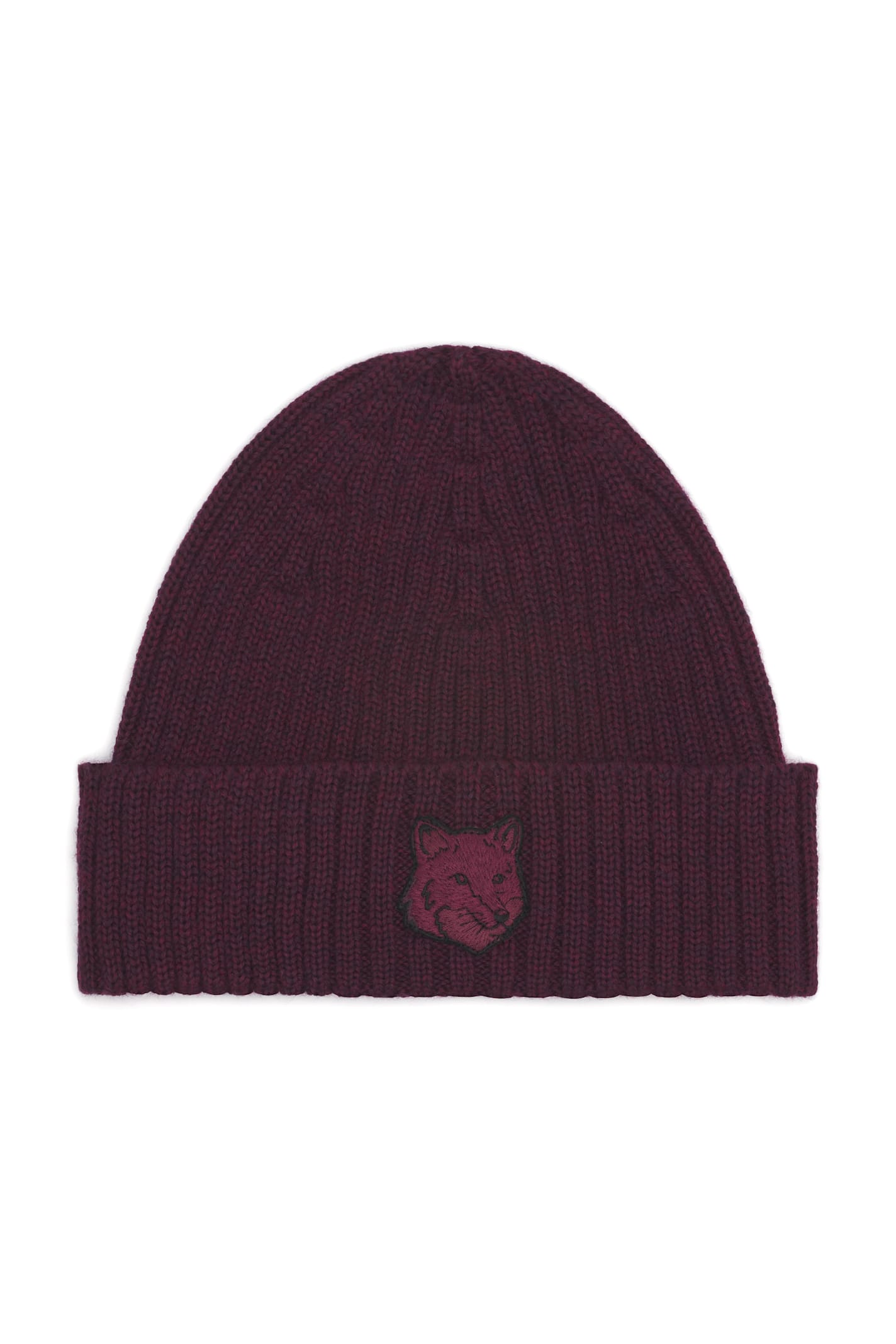 Shop Maison Kitsuné Bold Fox Head Beanie In Redstar