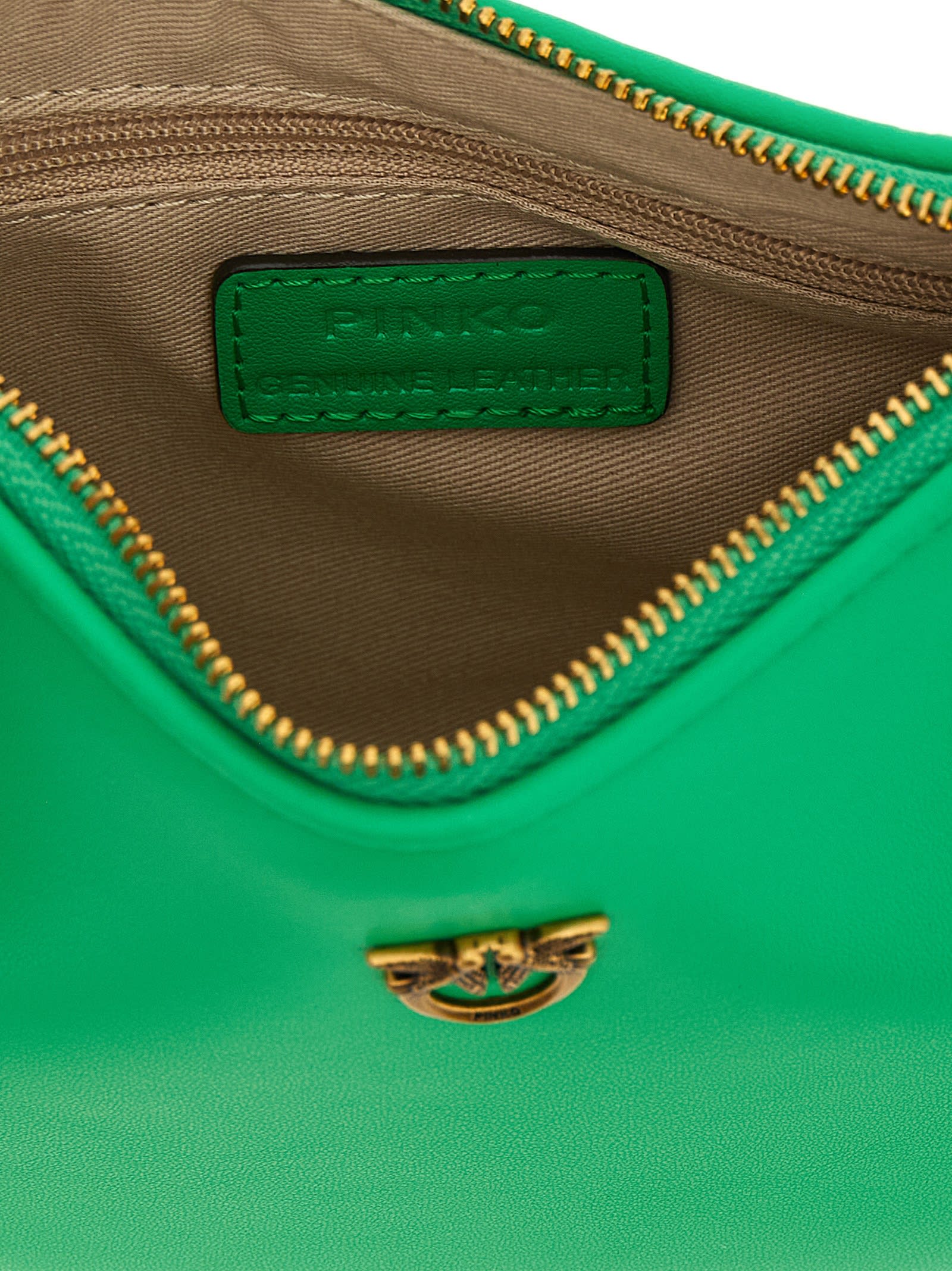 Pinko Baby Half Moon Shoulder Bag In Green