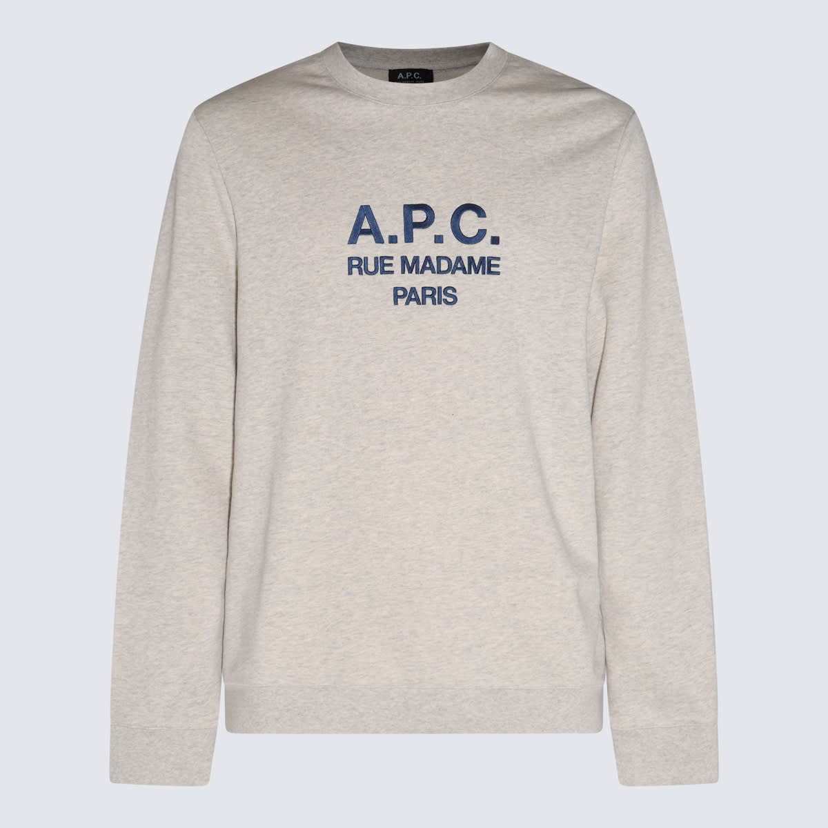 Shop Apc Beige And Blue Cotton Sweatshirt In Ecru Chine