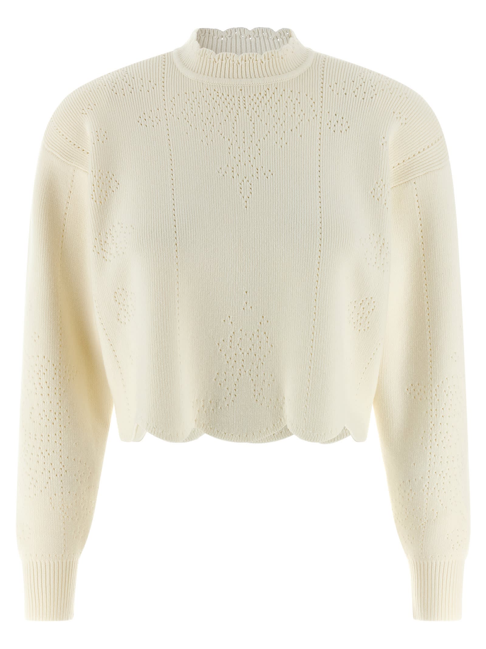 Twinset Scalloped Hem Sweater In Gray