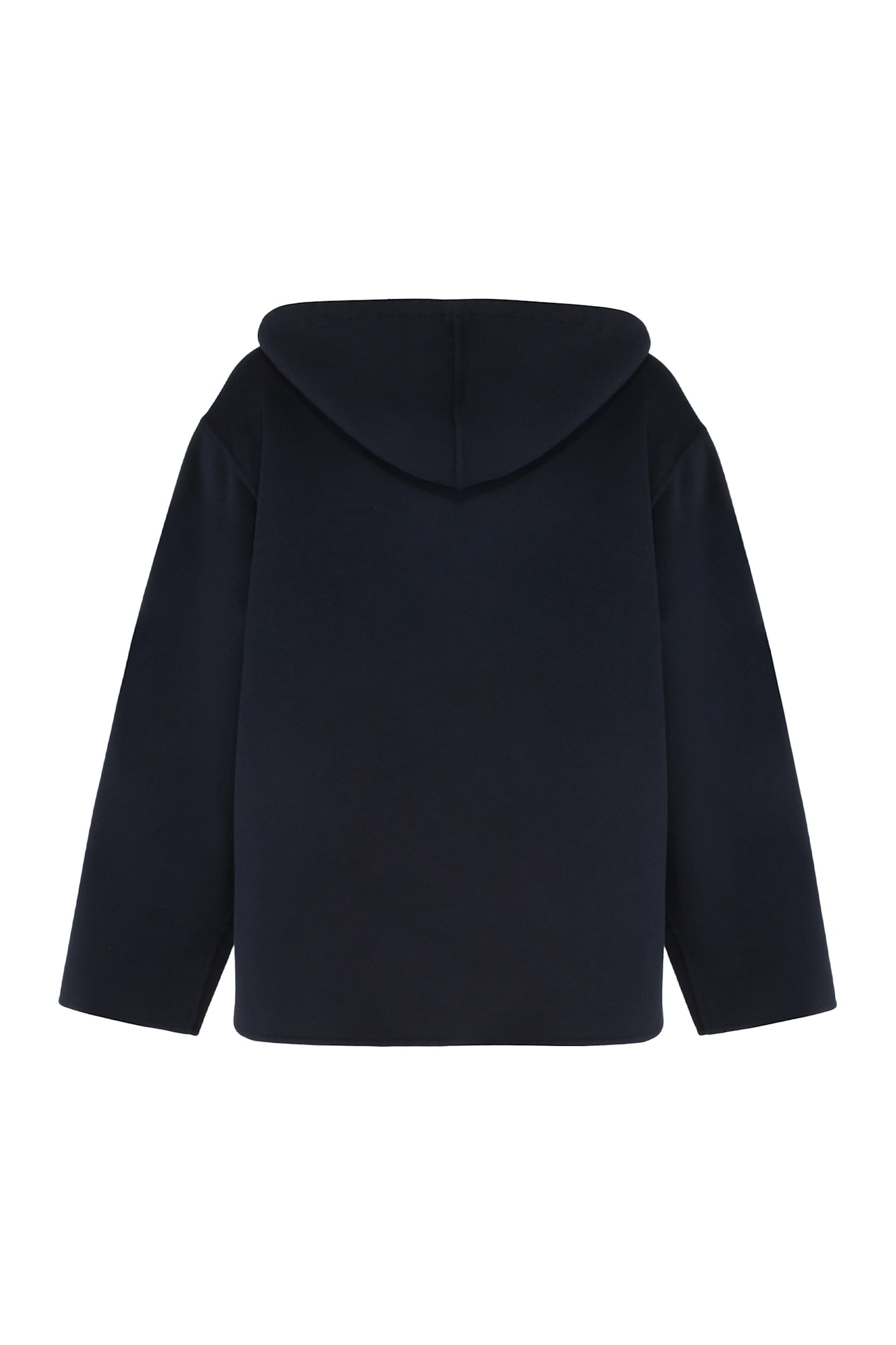 Max Mara Studio Mina Knitted Hoodie In Blue
