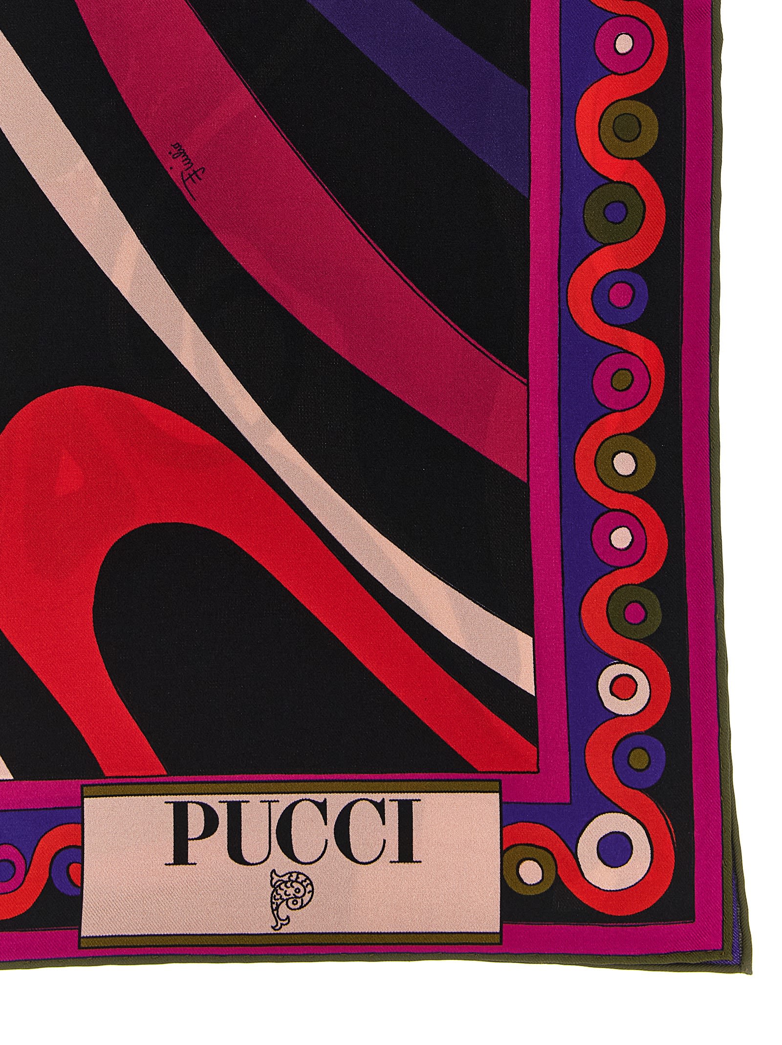 Pucci Patterned Scarf Scarves And Foulards Multicolor In Multi