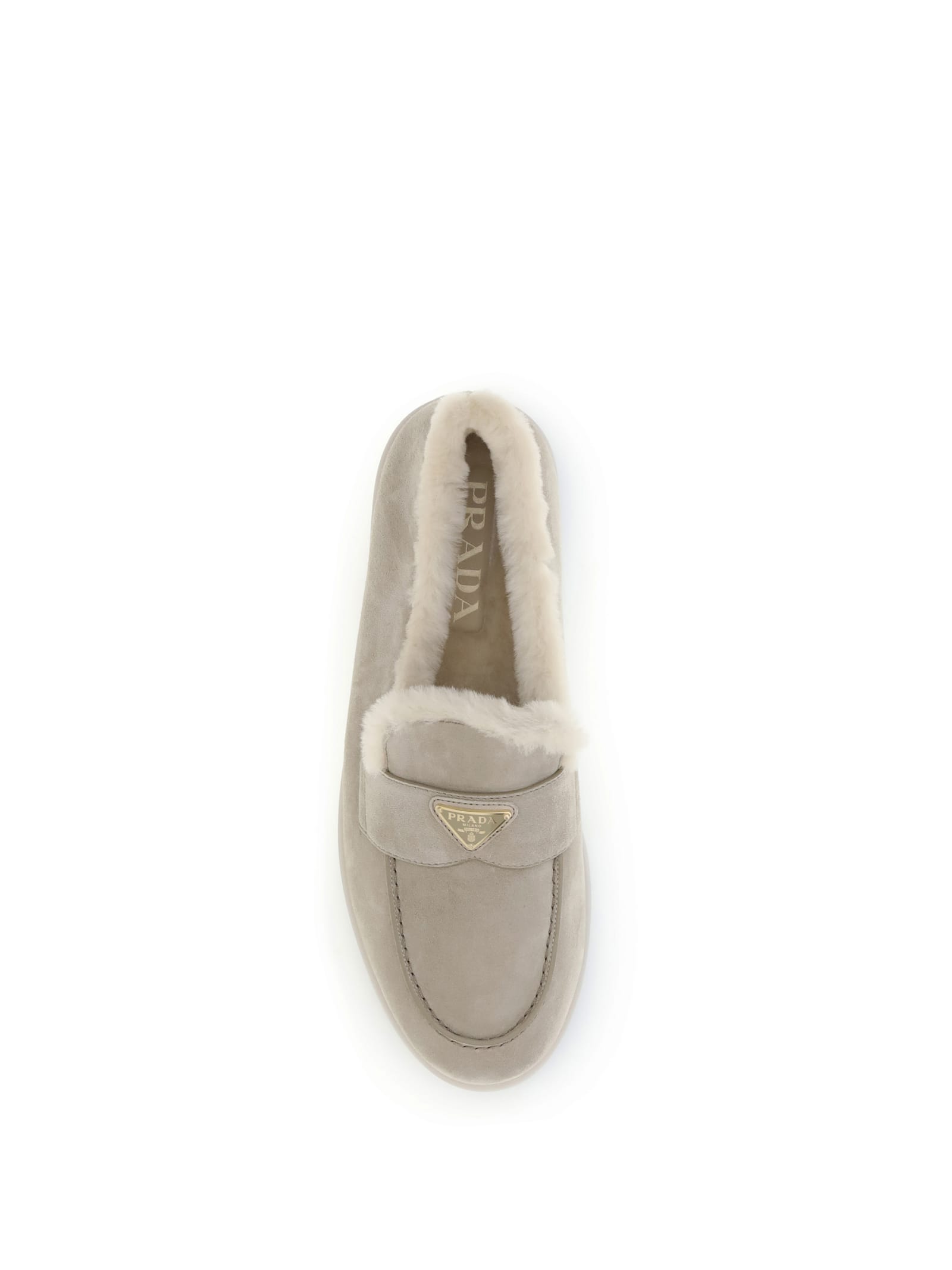 Prada Suede Loafers In Neutral