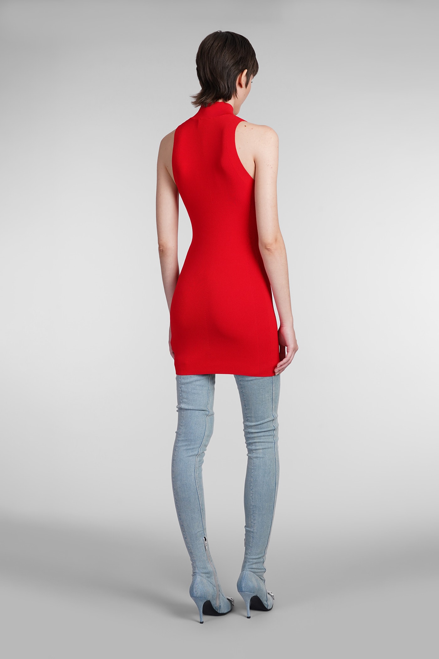 Shop Diesel M Onervax Dress In Red Rayon