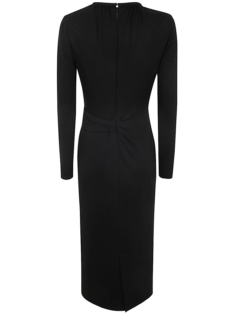 Shop Giorgio Armani Crew Neck Midi Dress In Black